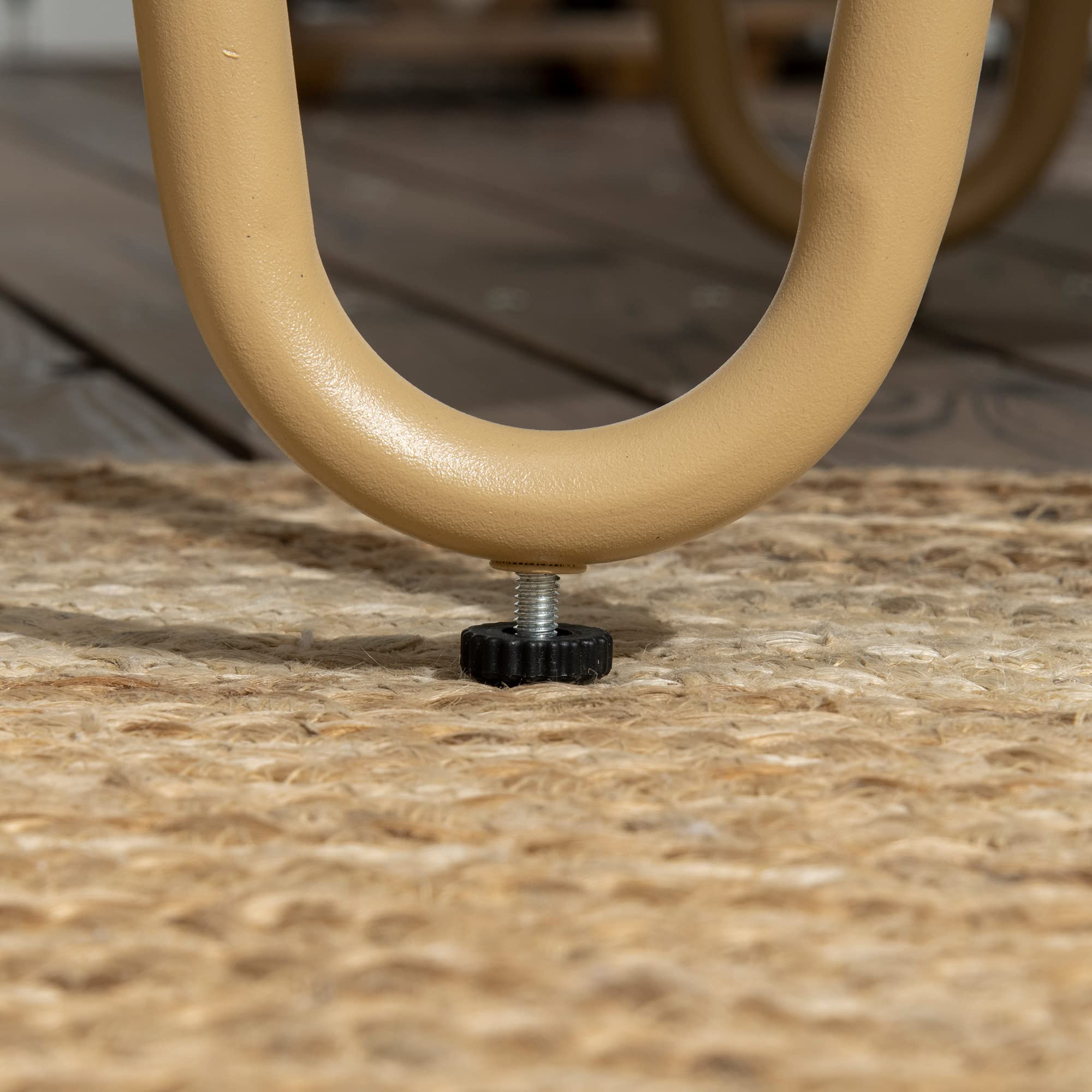 Outsunny Salotto da Giardino Rattan 4 Pezzi con Divano 2 Posti, 2 Poltrone e Tavolino con Piano in Vetro Stile Boho, Cuscini Sfoderabili, Giallo