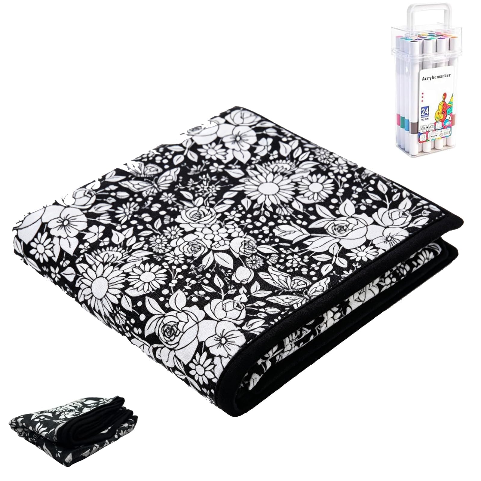 Natwo DIY Colouring Blanket with 24 Colour Markers, Color Your Own Blankets, Cozy Soft Colouring in Blankets, DIY Coloring Blanket Creative Personalized Art Project for Home, Picnic (1.5×1.2m)