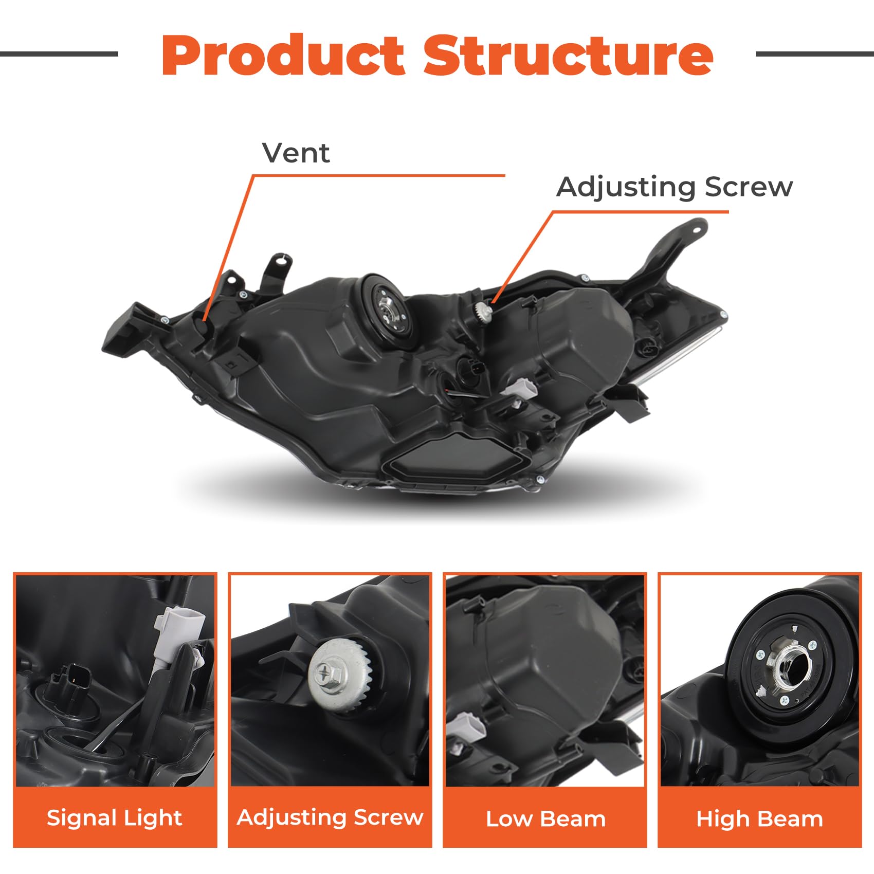 Amazon.com: labwork Headlight Assembly Replacement for Toyota