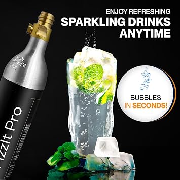 425g CO2 Cylinders, Carbonates Up to 120L, Refillable Soda Makers, Fits Most Screw-Type Compatible Models, Efficient Carbonation for Water & Beverages, Compact & Cost-Effective (Pack of 2)