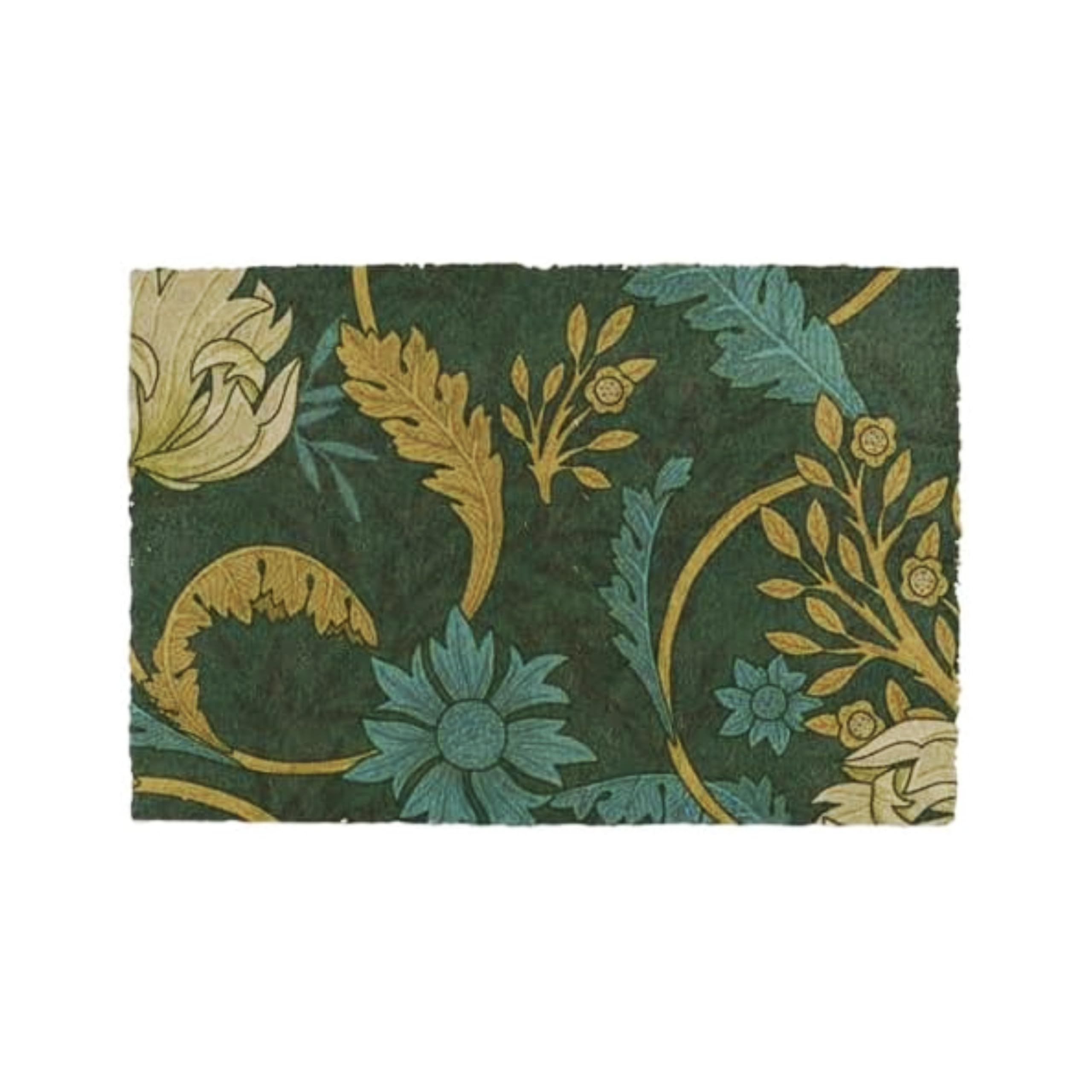 Artsy Mats William Morris Blue Coir Door Mat 60 x 40 cm – Natural Coconut Fibre Doormat | Heavy Duty Non Slip Outdoor Entrance Mat | Eco Friendly Dirt Trapping Welcome Mat for Front Door