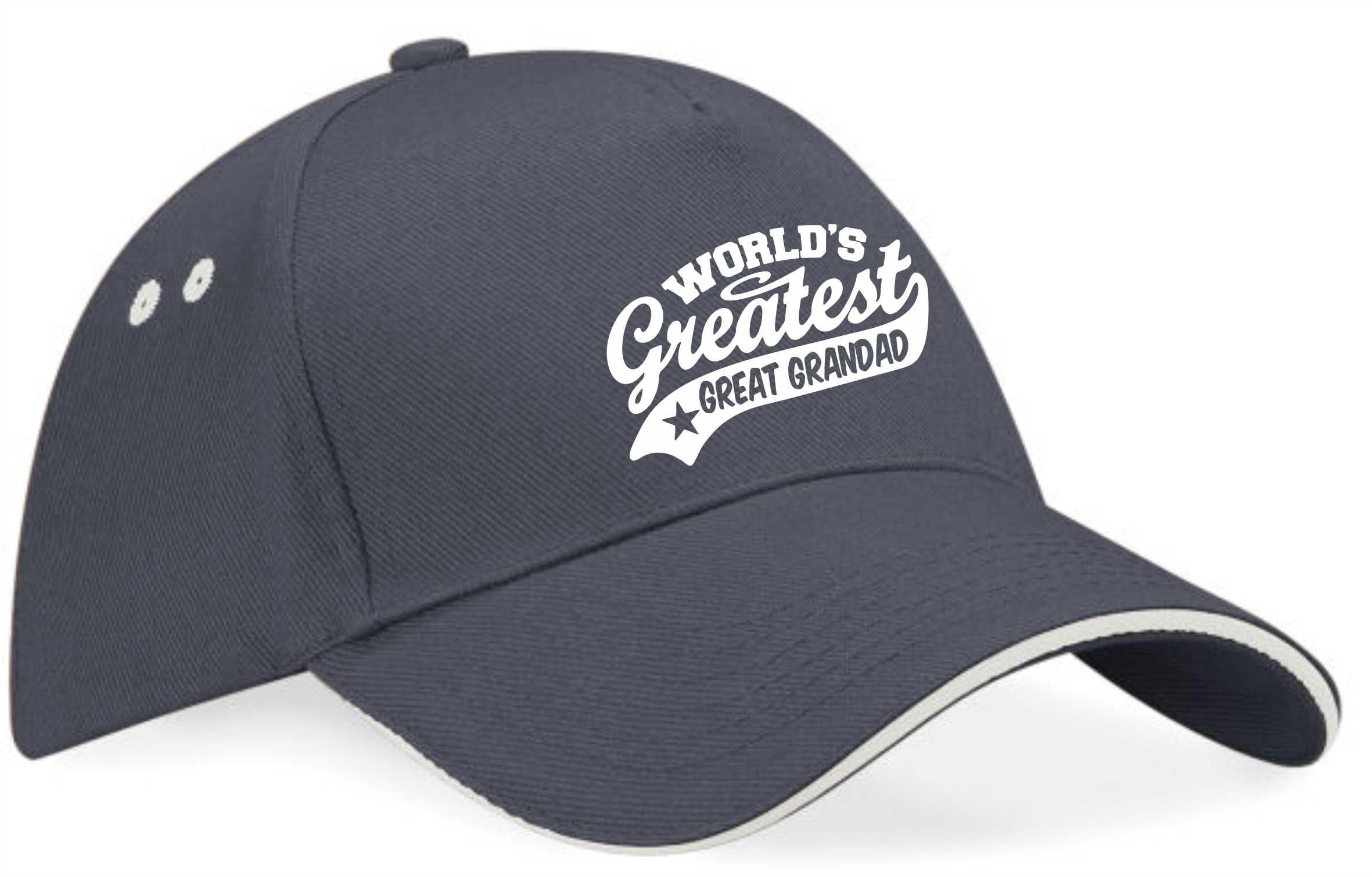 Print4U Baseball Cap Greatest Great Grandad Men Present Fathers Day Birthday Grey