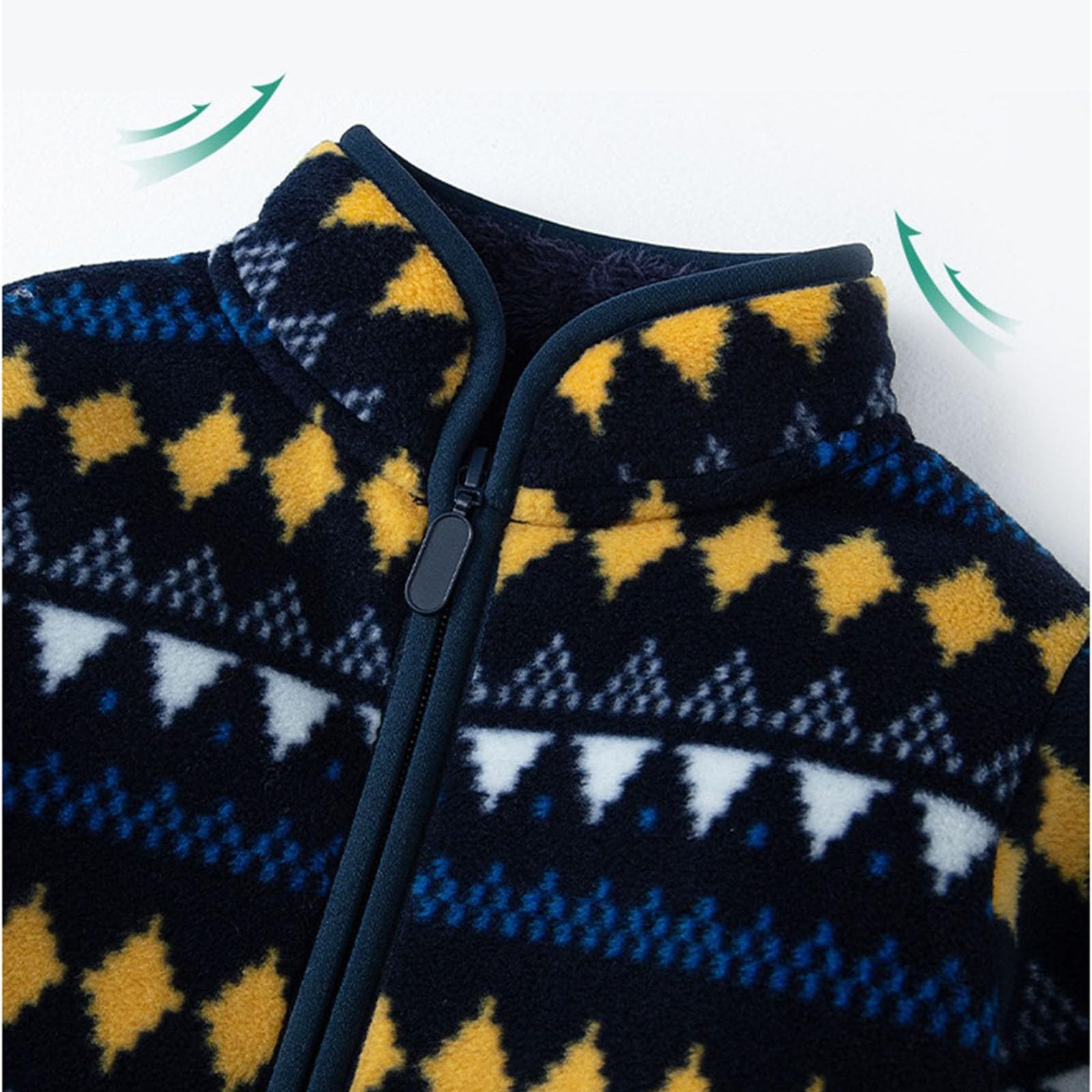 Generisch Chaqueta de forro polar para niños pequeños, con capucha, cremallera de manga larga, gruesa y cálida, chaqueta para niños