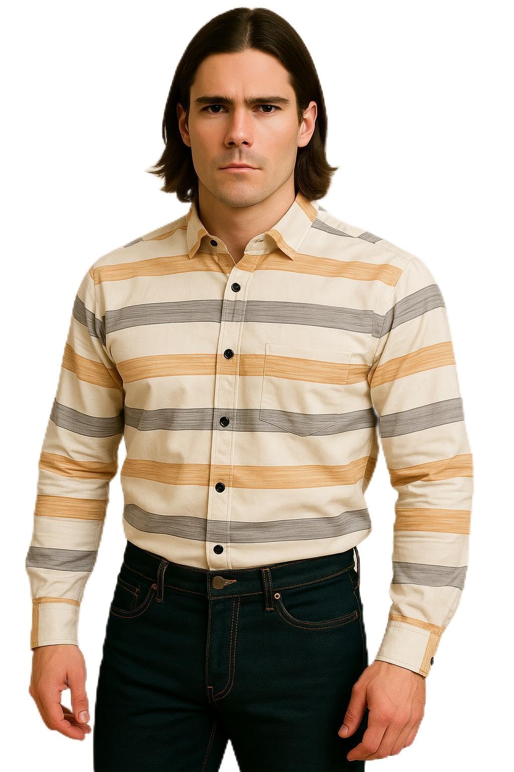 Men's Cotton Full Sleeve Casual Shirts | Printed, Striped & Plaid Checked Button Down Shirts for Men-image-27
