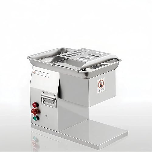 Commercial Meat Slicer 800W - 250kg/h Electric Meat Cutter, 3mm Stainless Steel Blade, 90mm Detachable, Safety Guard, 110V for Restaurant & Butcher Use