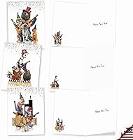 Vista 4 de The Best Card Company Juego de 20 tarjetas de notas de Año Nuevo surtidas de 4 x 5.12 pulgadas con sobres (10 diseños, 2 de cada uno) bandas