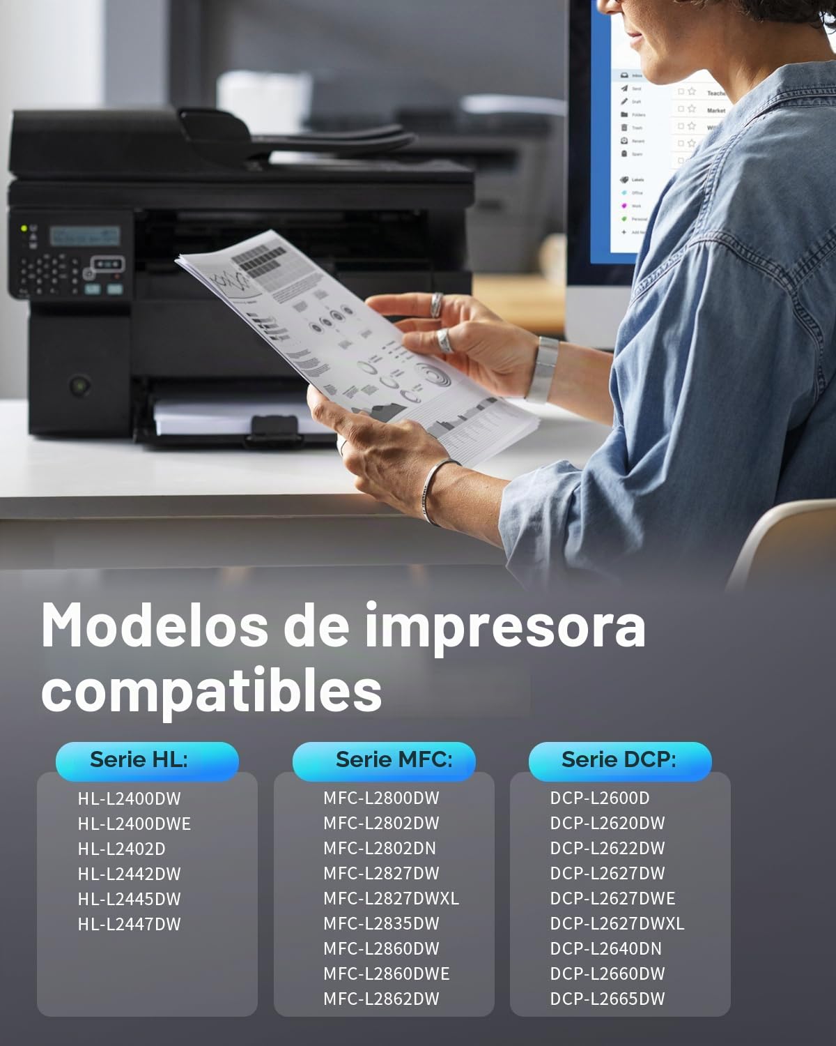 INK4U DR2510 Tambor Compatible para Toner Brother DR2510 Tambor para Brother HLL2400DW HLL2445DW HLL2400DWE,DCPL2660DW DCPL2620DW DCPL2665DW,MFCL2800DW MFCL2860DW MFCL2827DWXL