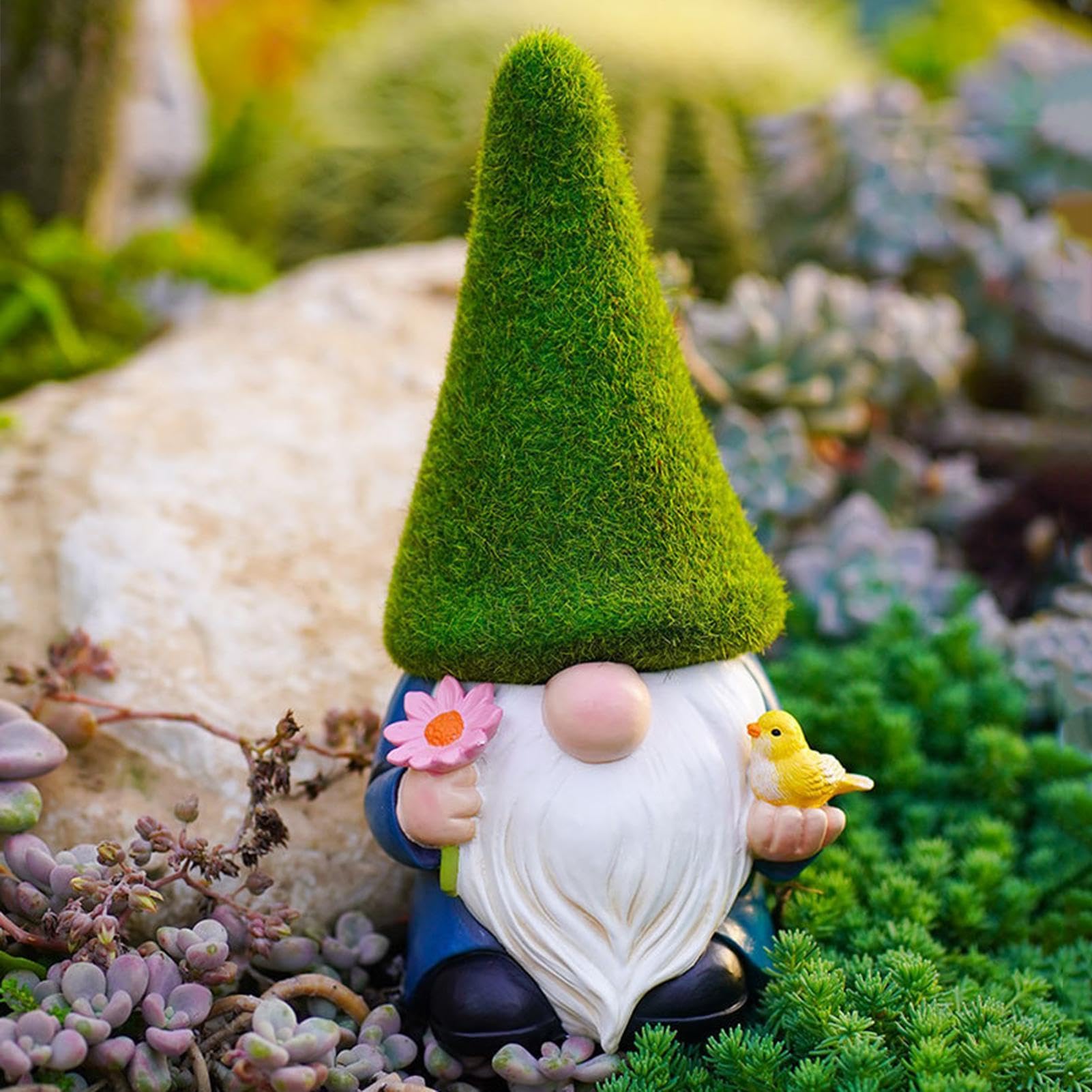 Generisch Divertenti nani da giardino, scultura in resina dei cartoni animati | Ornamenti da giardino, statuetta realistica, decorazione per cortili, giardini, verande, terrazze, prati