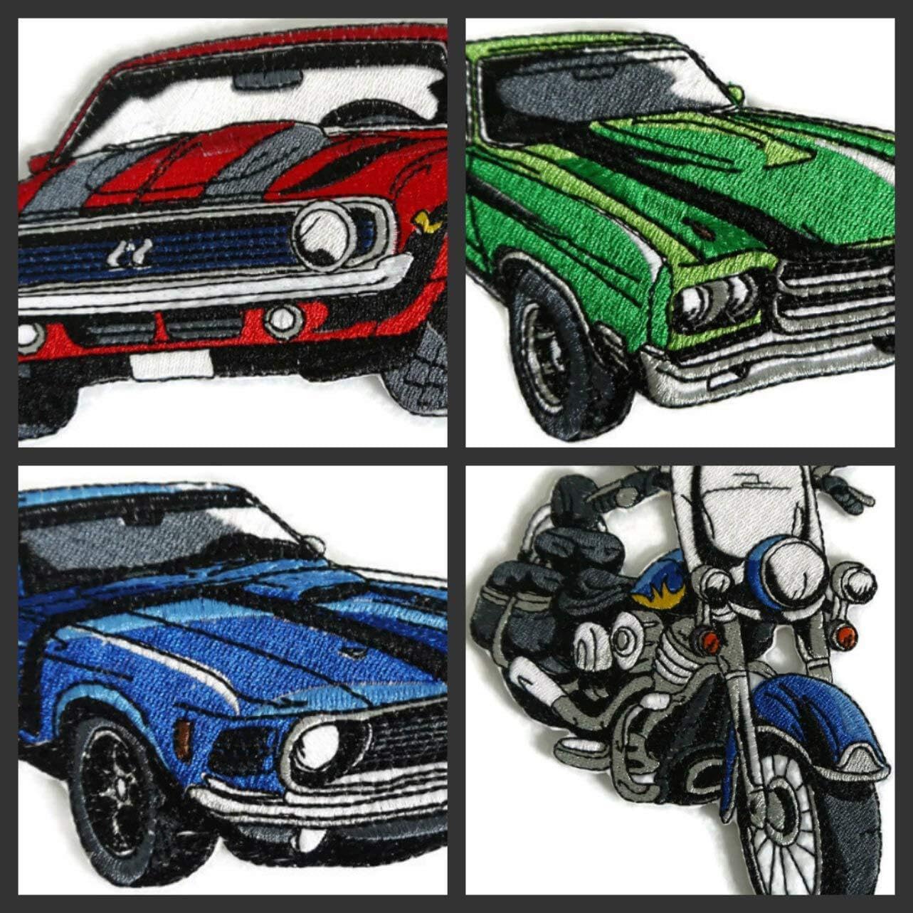 Classic Cars Collection [Mustang Boss Black] [American Automobile History in Embroidery] Embroidered Iron On/Sew Patch [5" x 3.4"]Made in USA]