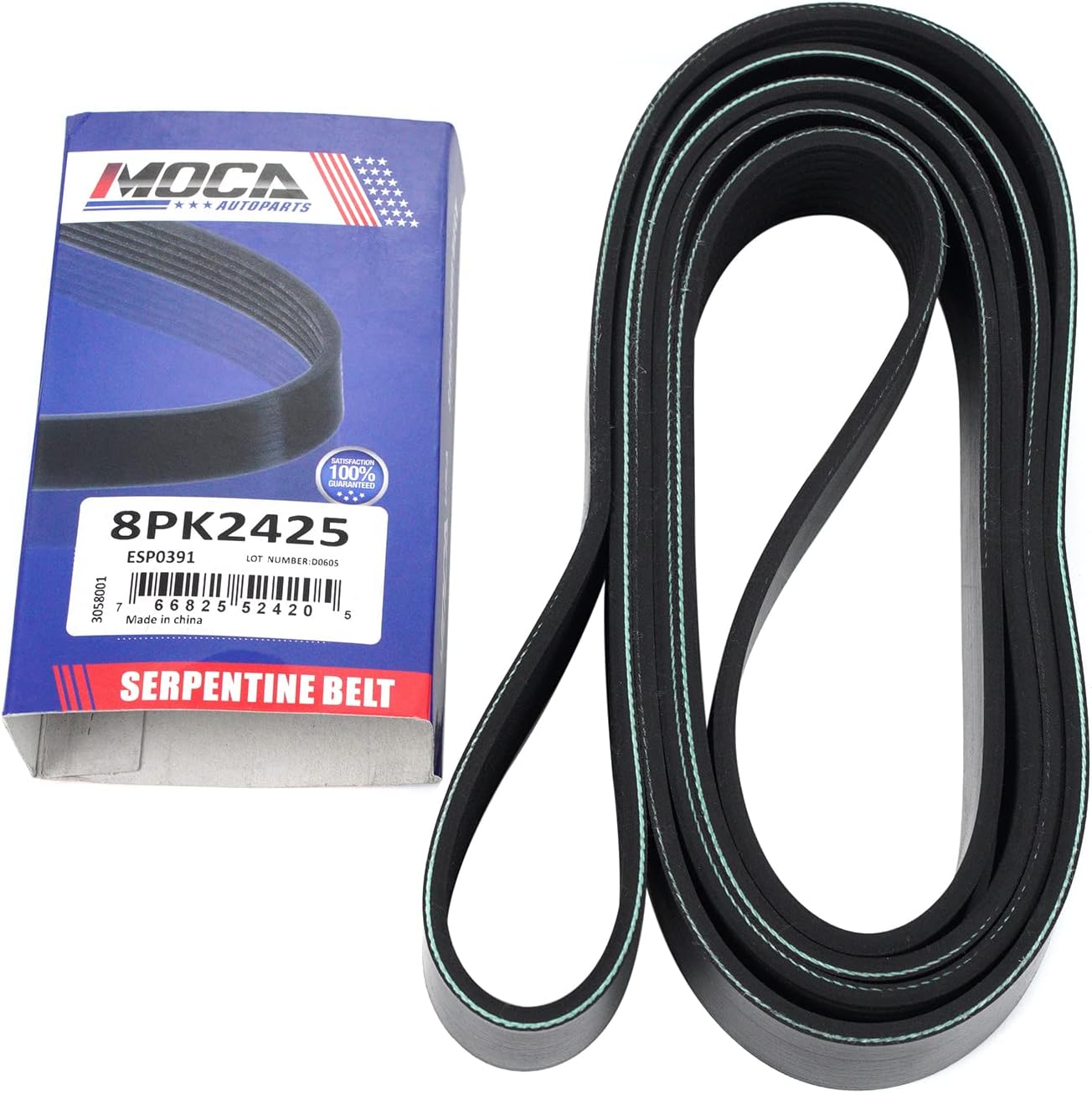 MOCA 8PK2425 Serpentine Belt fit 2008-2009 for Ford F-250 Super Duty 6.4L, 2008-2009 for Ford F-350 Super Duty 6.4L, 2008-2009 for Ford F-450 Super Duty 6.4L V8 391ci Accessory Drive