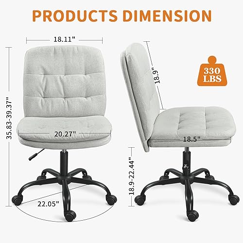 Miniatura 2 de Silla de escritorio para oficina en casa cómoda, silla cruzada sin brazos con ruedas, silla de tocador, sillas de oficina, giratorias, altura