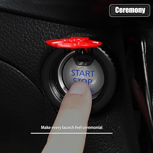 Miniatura 8 de Cubierta de botón de arranque, protector giratorio para el botón de arranque del motor del automóvil, accesorios geniales para decoración de