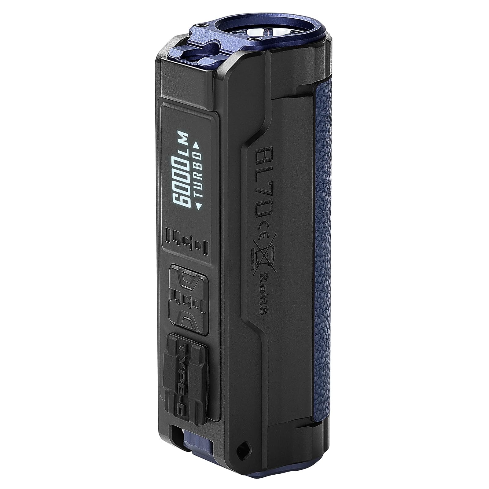 IMALENT BL70 Lampe Torche EDC 6000 Lumens — Rouge et Tactique OLED, CREE XHP70.2, Rechargeable — Pour Camping Police Sécurité