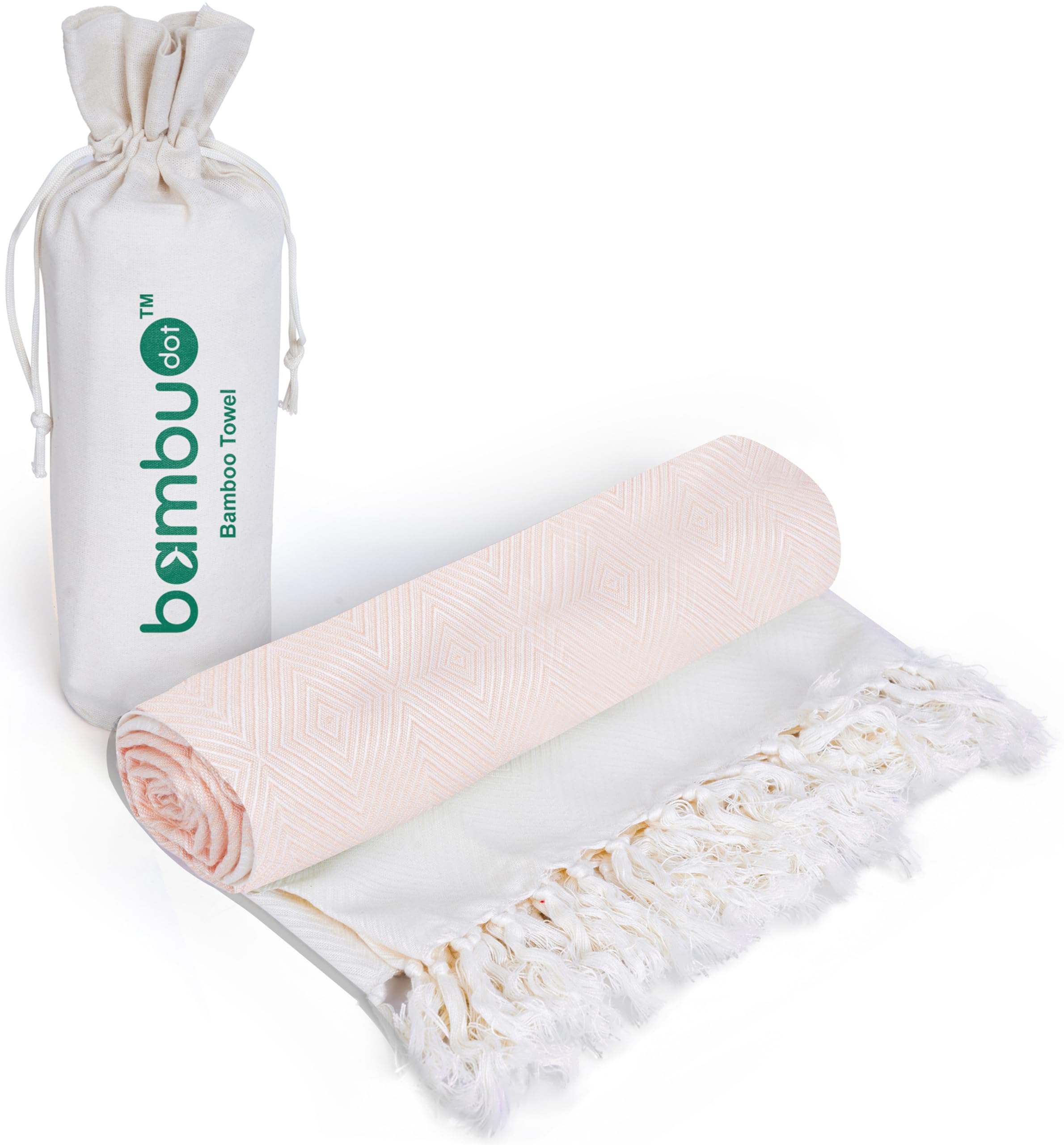 100% Bamboo Towel for Bath | Large Size Turkish Towel for Home, Gym, Pool | Ultra Soft, Absorbent, Quick Dry | Eco-Friendly Bath Towel for Women & Men | 75 x 150 cm (Delight Peach)
