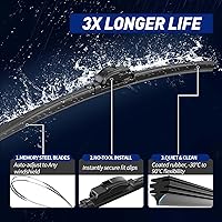 Vista 4 de Limpiaparabrisas de repuesto para Nissan Armada 2005 2006 2007 2008 2009 2010 2011 2012 2013 2014 2015, 3 piezas de limpiaparabrisas delanteros