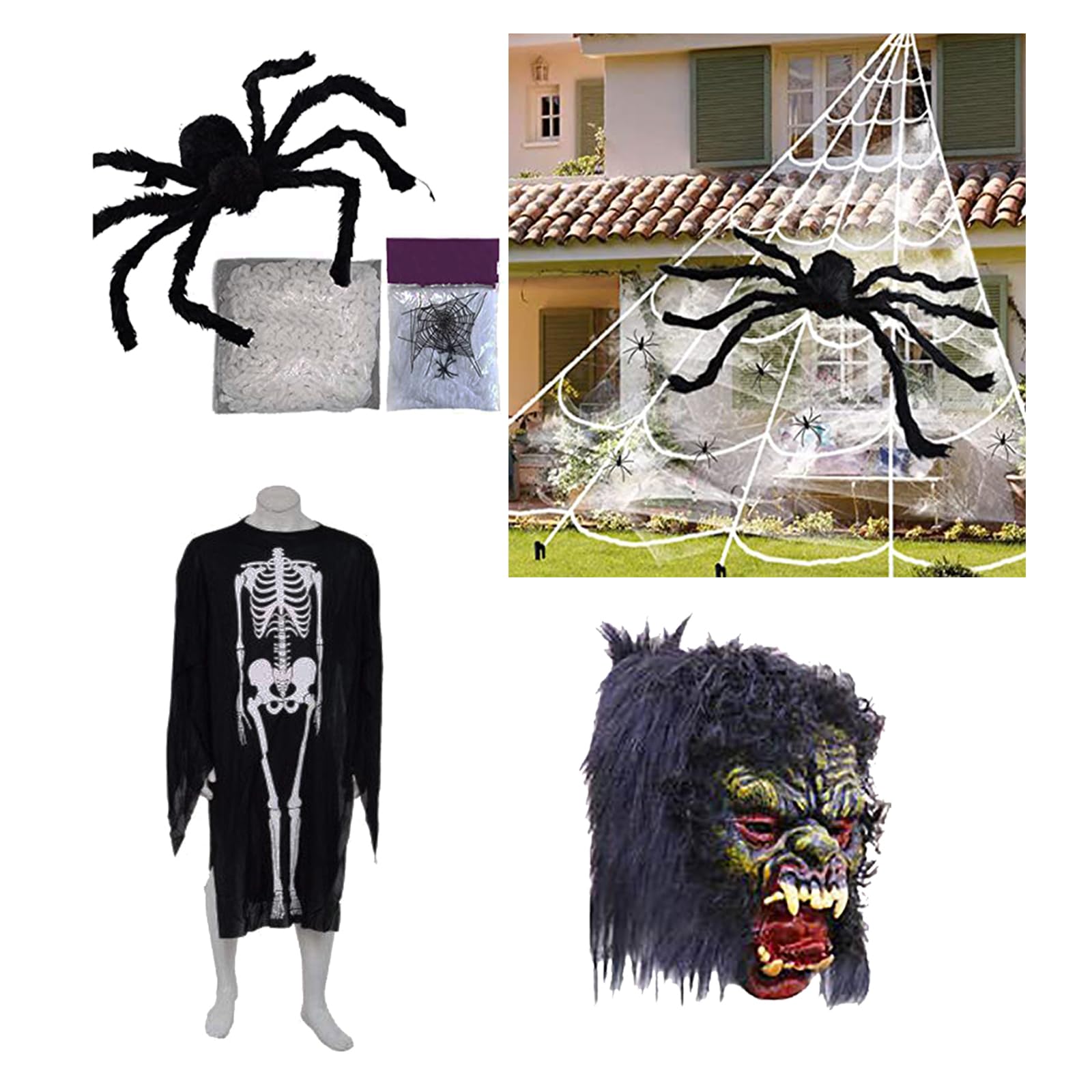 brown Leaf Halloween Horror Scary Party Supply Costume Decoration1 Skeleton Dress + 1 Mask + 1 Web with 2 Spider (B0CK5JDNK2) Amazon Price History, Amazon Price Tracker
