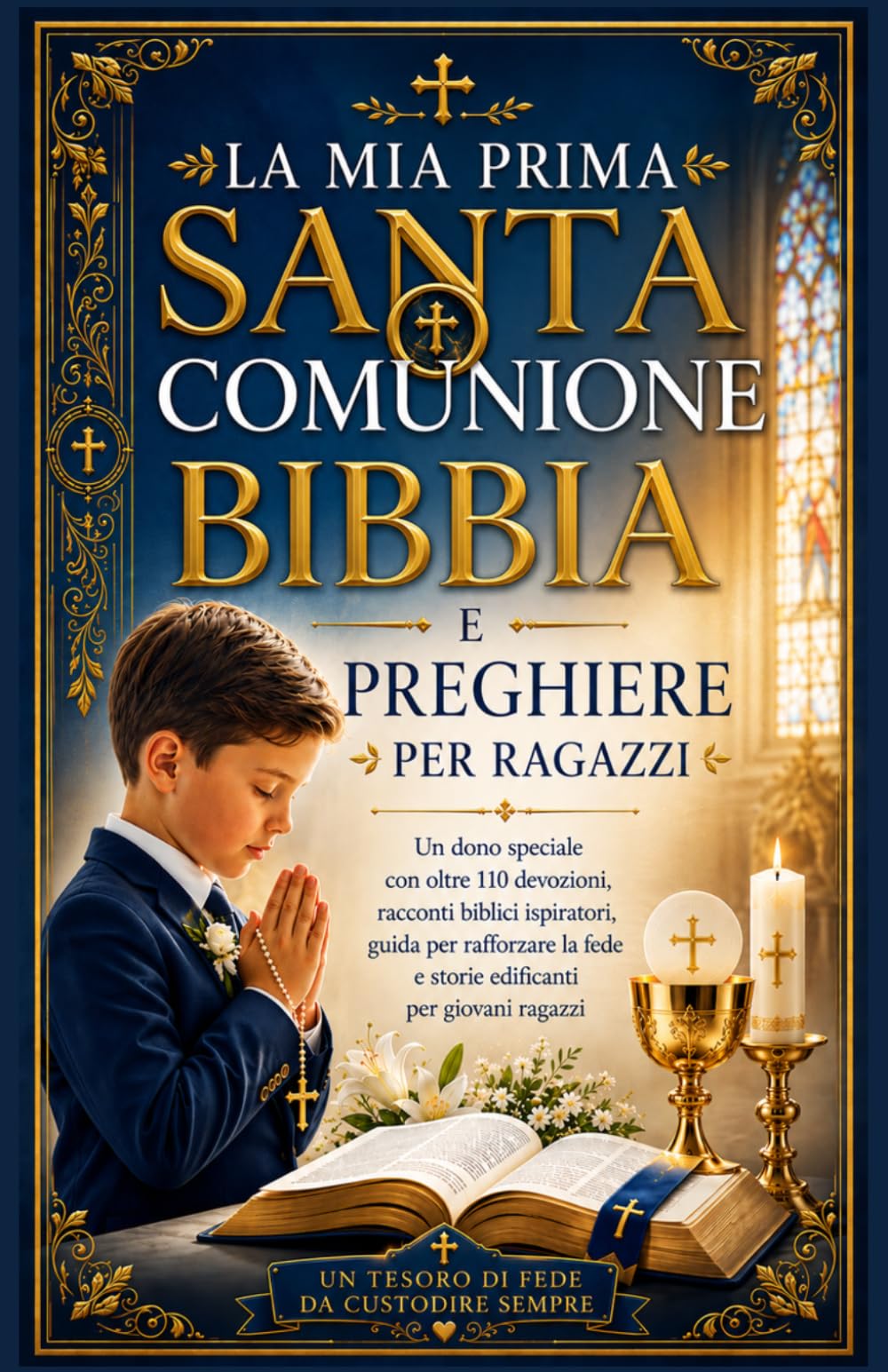 La mia Prima Comunione Bibbia e preghiere per ragazzi: Un regalo speciale con oltre 110 devozioni, storie ispiratrici tratte dalle Scritture, Consigli ... e storie edificanti per i giovani ragazzi