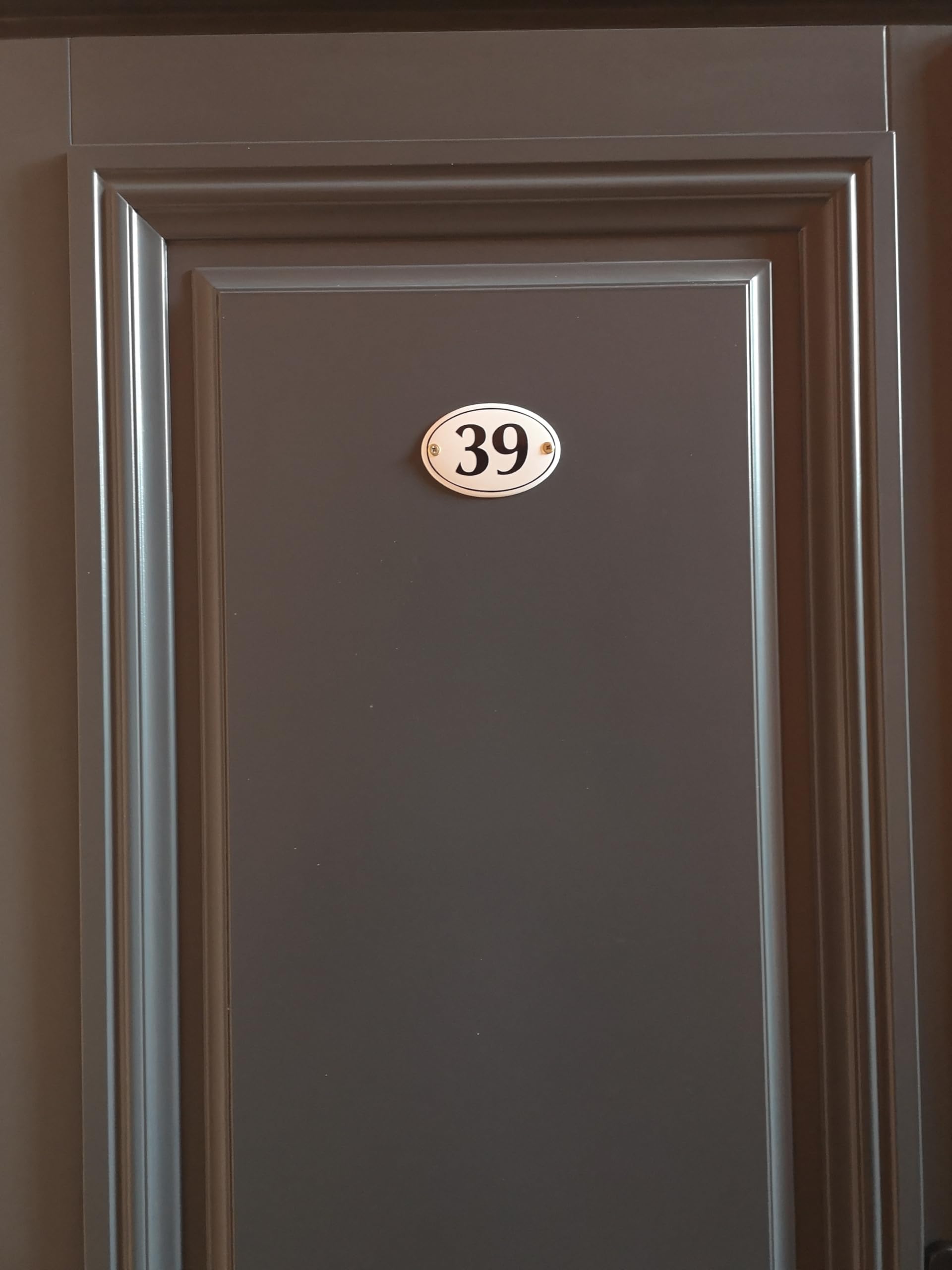 Hausnummer Hausnummernschild Emaille 7x10,5 cm Oval mit Wunschnummer Hausschild, Vorbohrungen, Personalisierte, Hausnummernschilder, Türschild, Wunschtext
