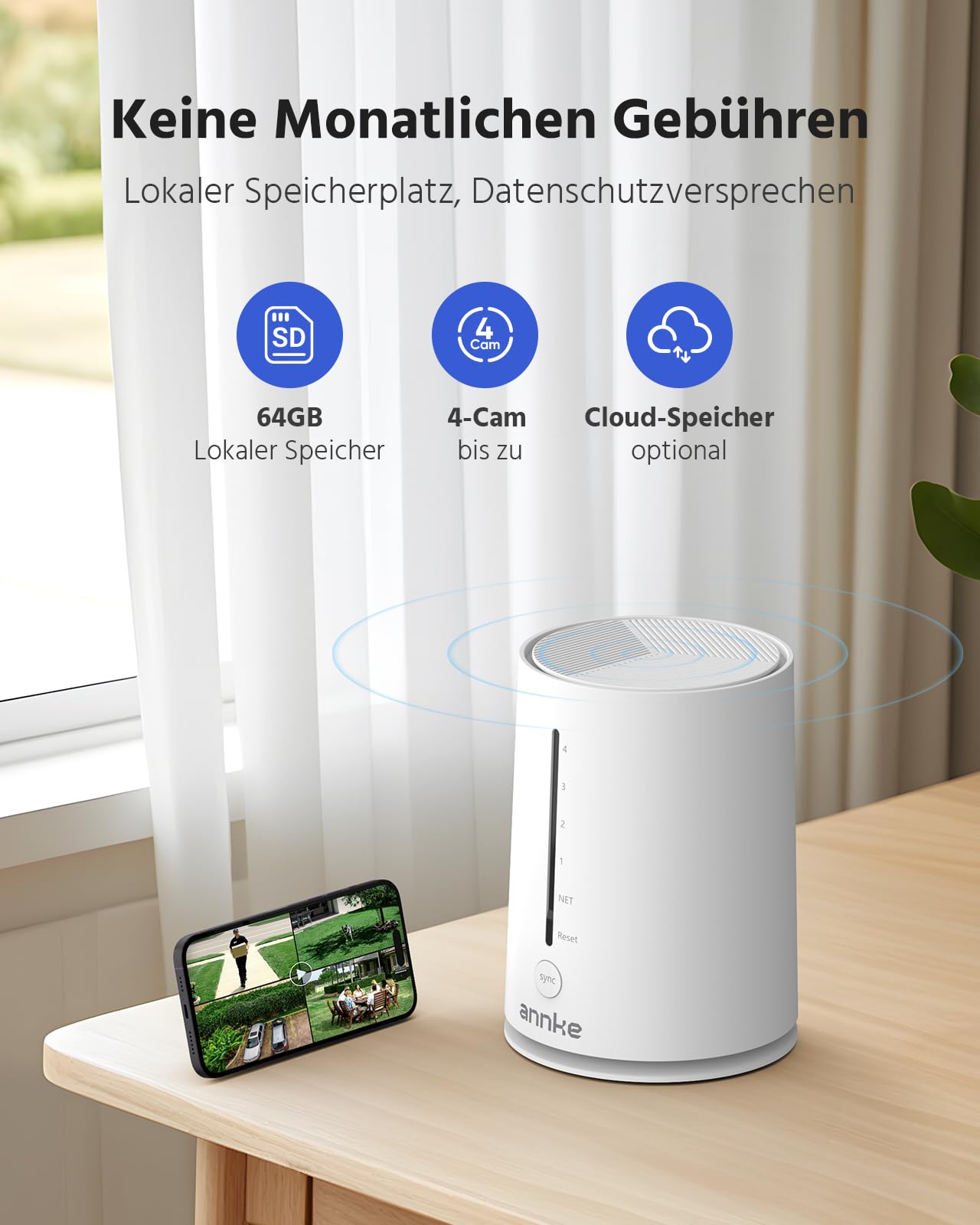 ANNKE 4MP Überwachungskamera Aussen Akku Solar, 2er Kamera mit Home Hub, 360° Panorama Kabellose Kamera, 64GB Lokaler Speicher, FarbNachtsicht, 2 Wege Audio, Smarter Personenerkennung, 5G & 2.4G WLAN