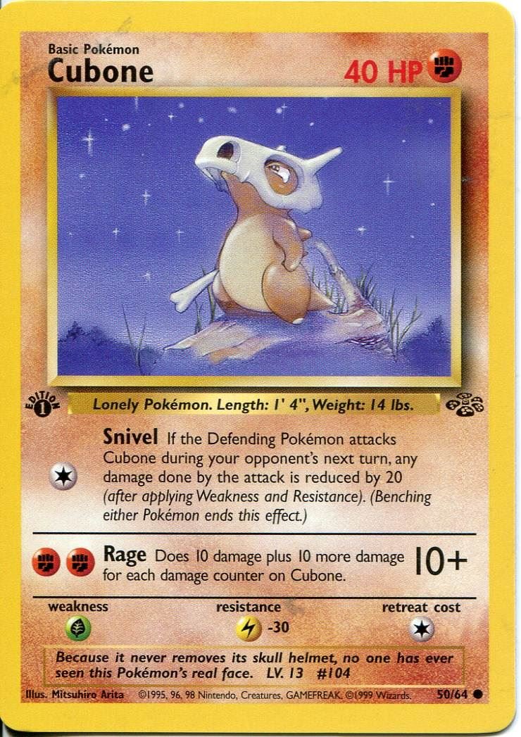 Wizards of the CoastPokemon Jungle 1st Edition Common Card #50/64 Cubone