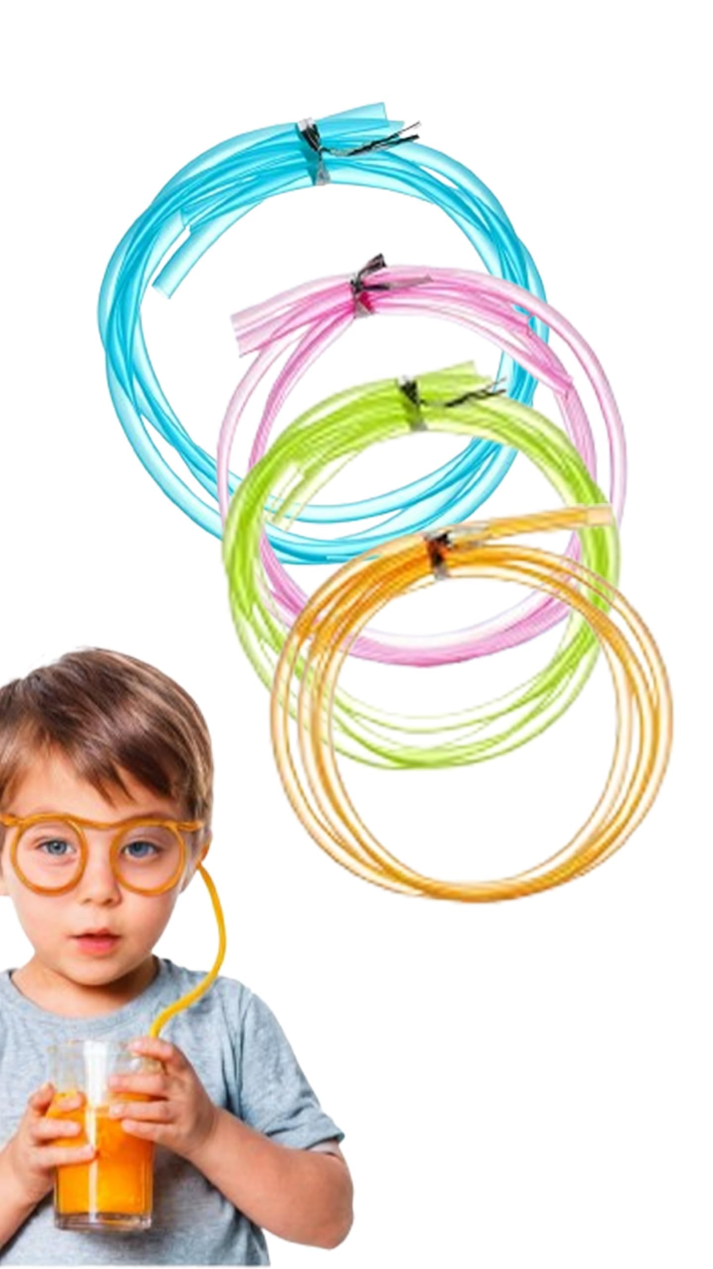 Sweet seven Straw Glasses for Fun Drinking - Reusable Party Game Straws - Ideal Child Party Gift- Color Random(1PCS)