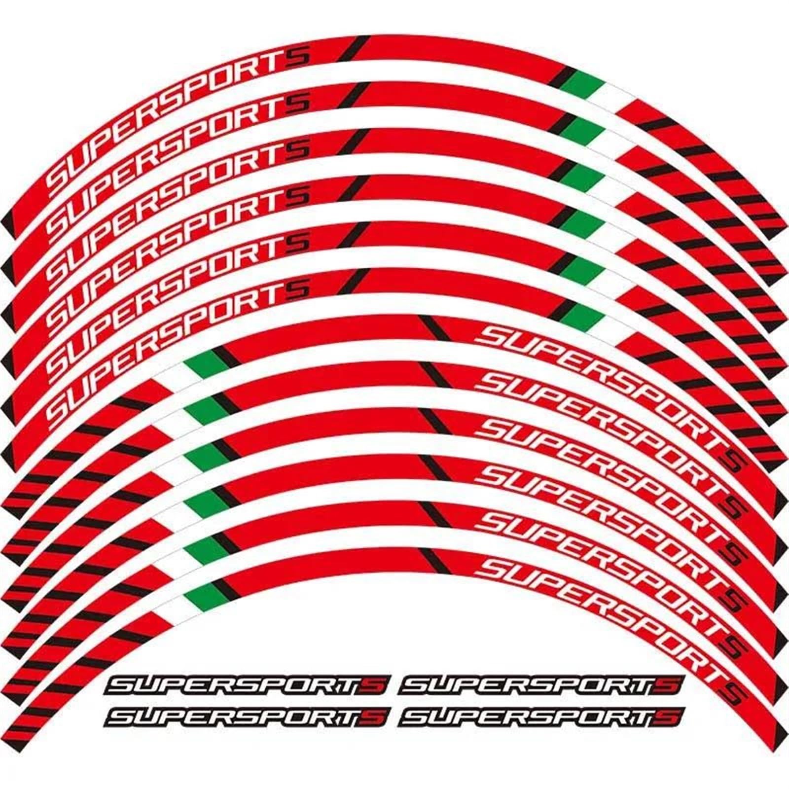 Motorcycle Accessories Wheel Stickers Reflective Decals Rims for Ducati for Supersport S 939(Style 2)