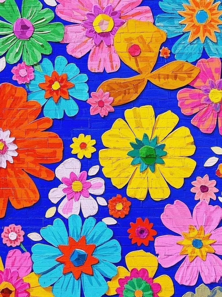 TURGF 5D Modern Diamond Painting, 18x25 inch Round Full Drill Diamond Art Kit for Adult Beginners, DIY Flower Round Full Drill Diamond Painting Gem Art for Home Wall Decor Gift.