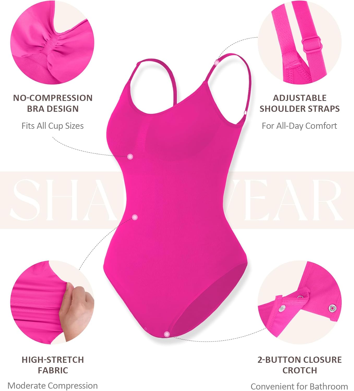 FeelinGirl Shapewear Bodysuit Tummy Control Body Shaper for Women Seamless Waist Snatching Shaper - Image 4