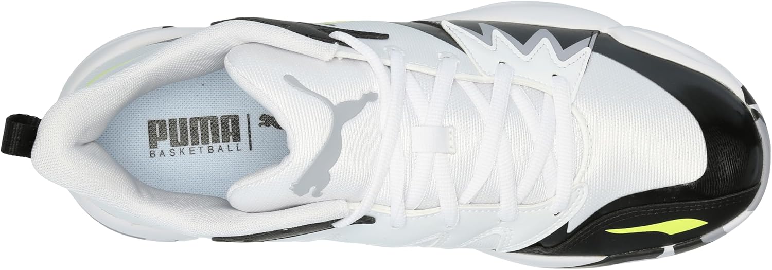Puma Mens Genetics Basketball Shoe, Puma Mens White-Electric Lime, 7 - Image 5