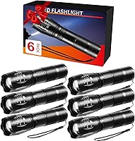 Staaricc 6-Pack High Lumens LED Tactical Flashlights - 5 Modes, Adjustable Focus, Compact Waterproof Pocket Lights for Camping Emergencies