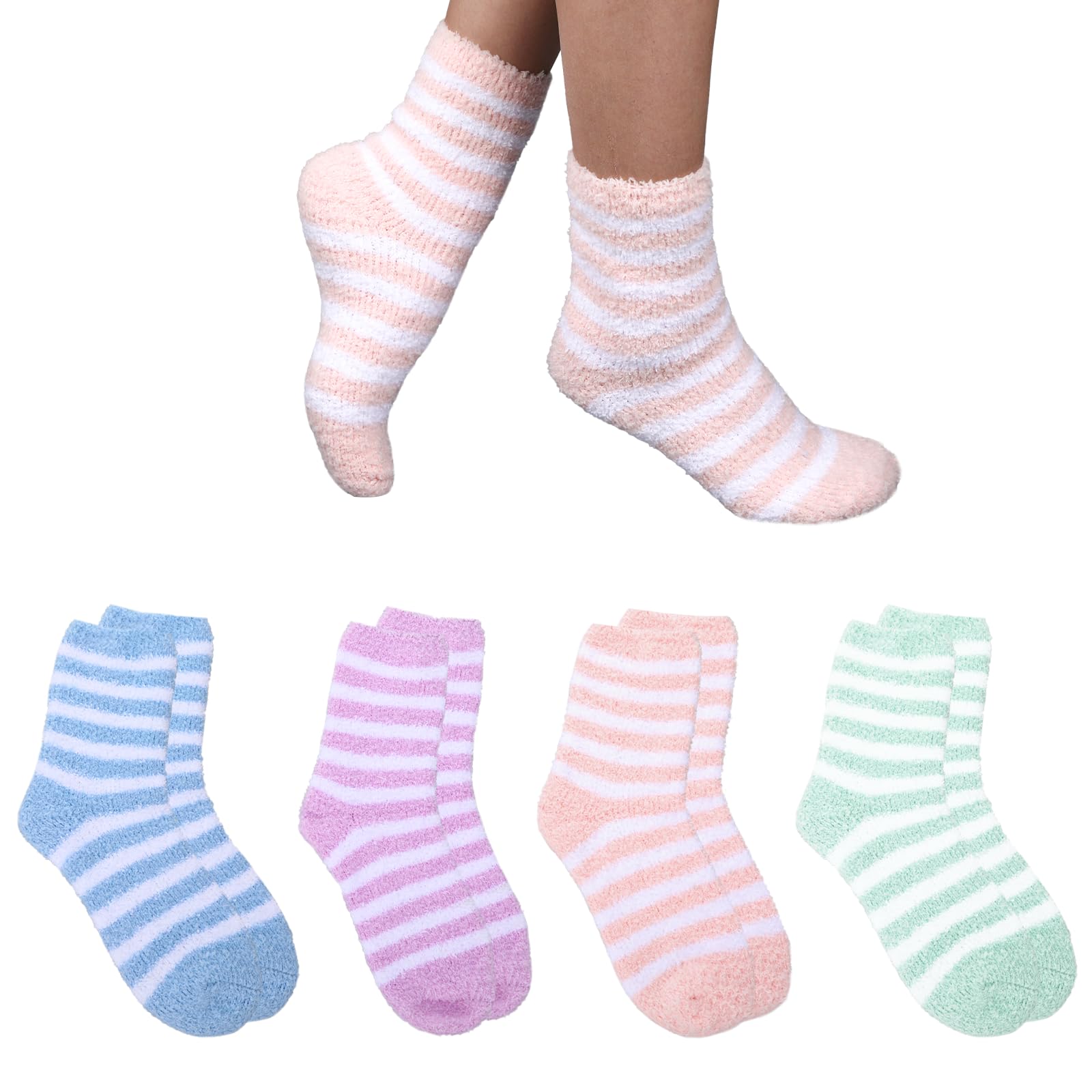 3 Pairs Aloe Socks, Aloe Infused Socks for Women, Fuzzy Moisturizing Socks, Spa Socks for Men, Lotion Socks Heel Socks for Dry Cracked Feet Women, Gel Socks Sleep Socks