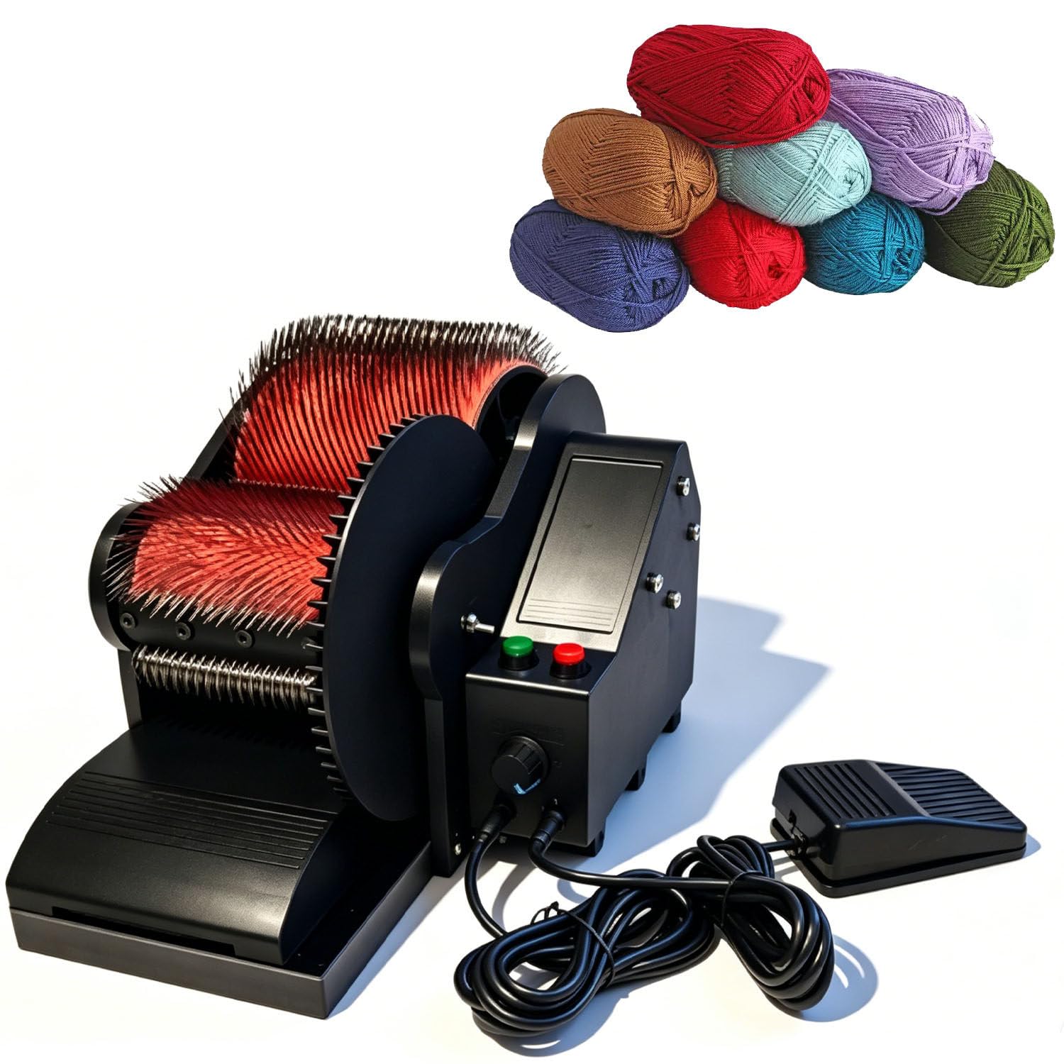 CelyToe Wool Carder Fiber,Processing Device, High Working Efficiency Time-saving Design 0-56 RPM Speed Range Small Size Easy Storage Perfect For Fast Mass Fiber Preparation Production