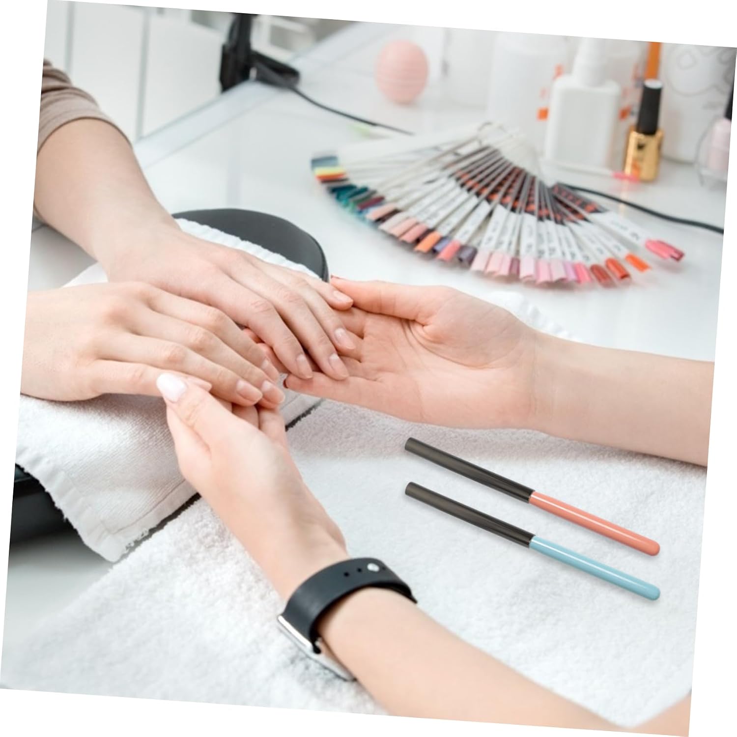 5pcs Manicure Pen Protectors Zinc Alloy Light-proof Nail Brush Caps
