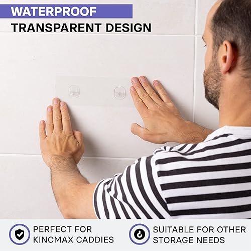 Miniatura 2 de KINCMAX Paquete de 4 adhesivos de pared resistentes al agua, resistentes al agua, sin uñas, almohadilla adhesiva transparente sin rastro, adhesivos