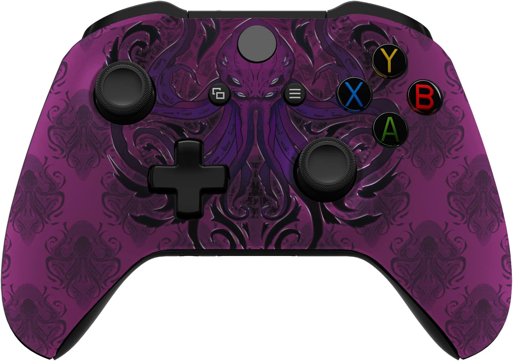 eXtremeRate Darkness Octopus Patterned Front Housing Shell Case for Xbox One S/X Controller, Soft Touch Faceplate Cover Replacement Kit for Xbox One S/X Controller Model 1708 - Controller NOT Included