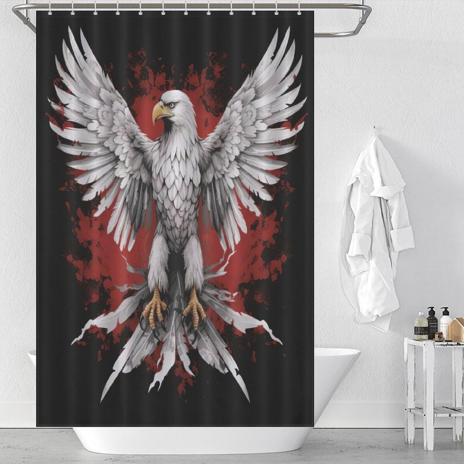 Rideau de douche Aigle rideau de baignoire imperméable tissu polyester lavable salle de bain