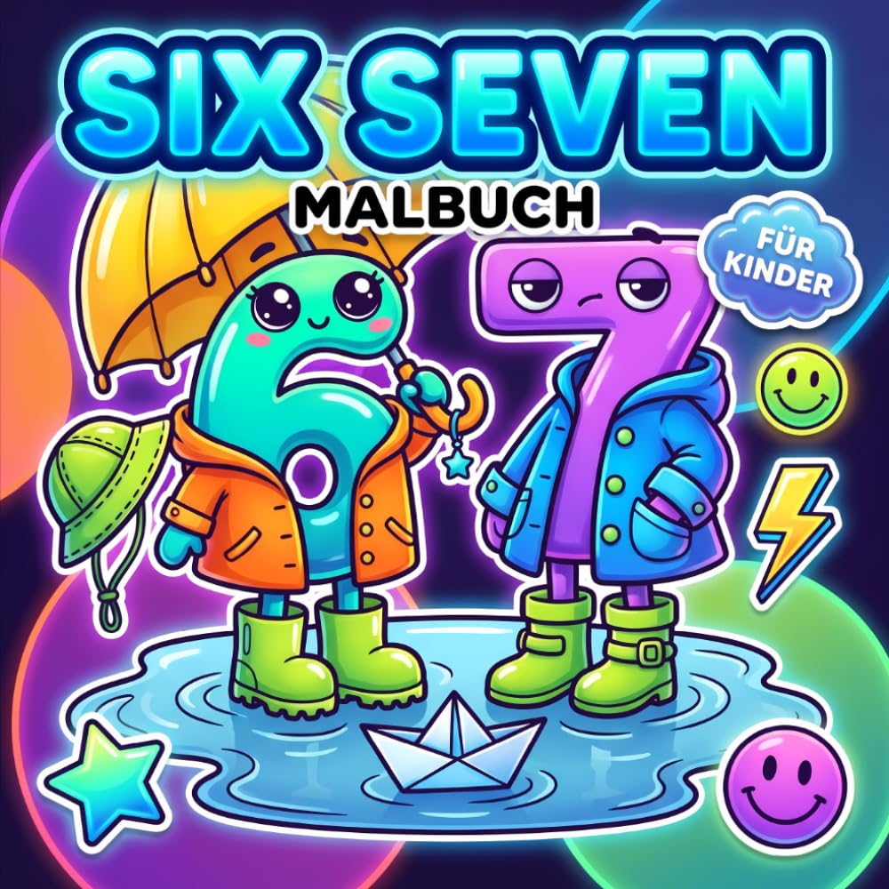 Six Seven Malbuch Für Kinder: Brainrot Ausmalspaß Mit Witzigen Zahlenmotiven, Einfachen Linien Und Entspannten Kreativen Momenten