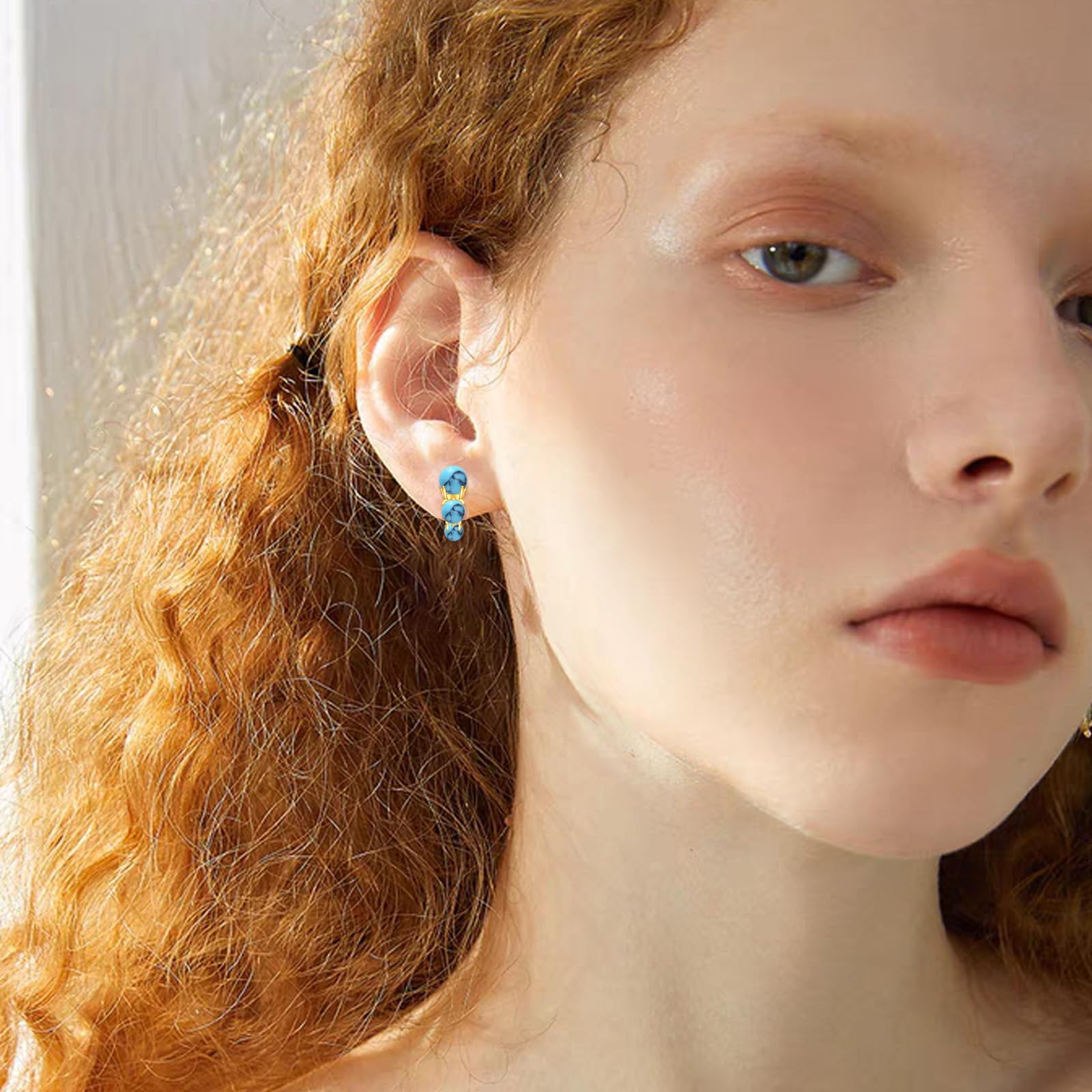 POPLYKE Chunky Ohrringe für Frauen Sterling Silber Hoops Ohrringe Tear Drop Ohrringe Schmuck