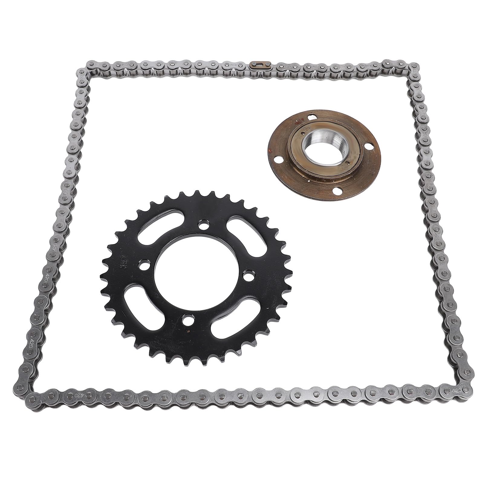 Chain Sprocket Kit Steel 420 76 Links Chain 420 35T Rear Sprocket Toothless Flywheel Modification Set