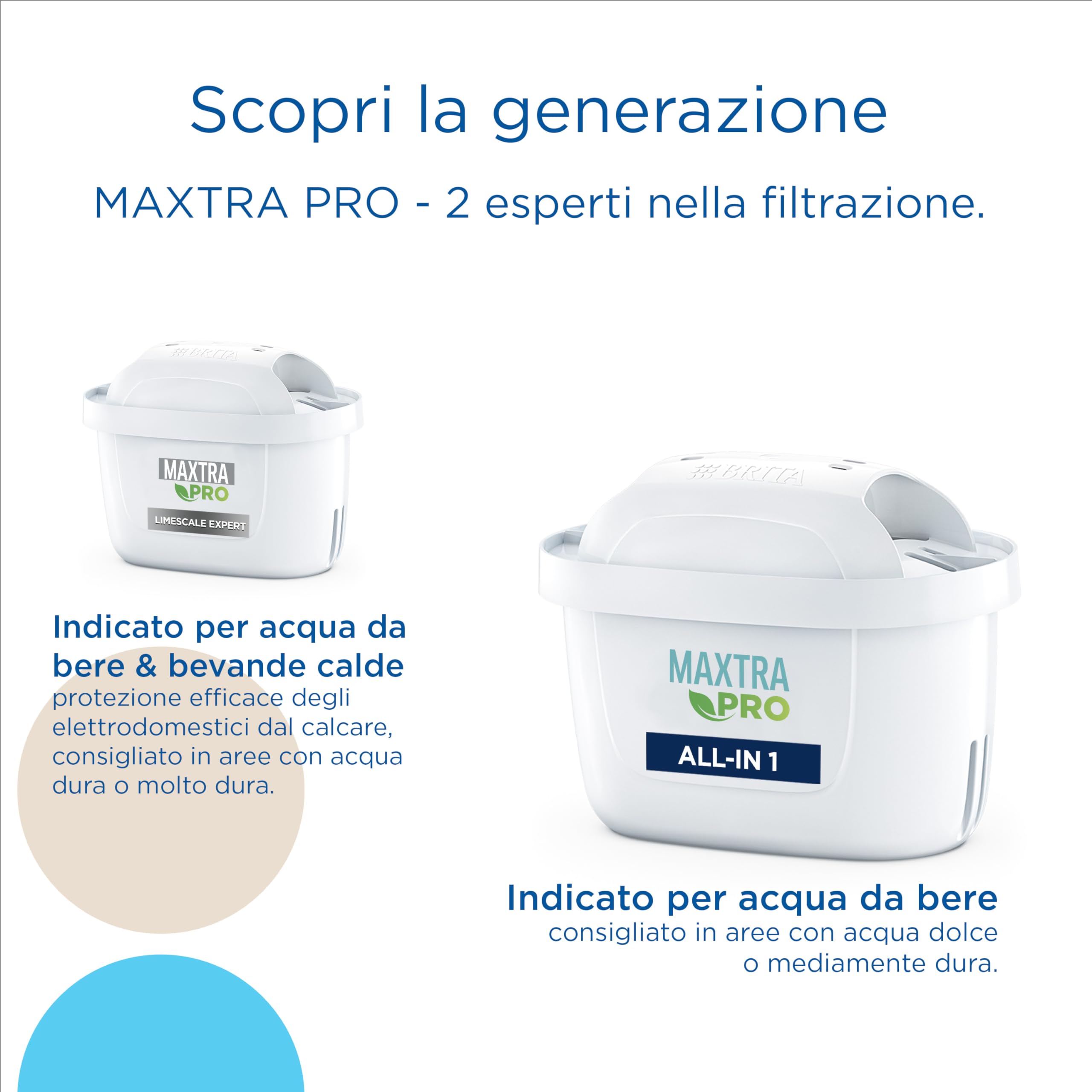 BRITA Caraffa filtrante acqua Marella (2.4L) incl. 1 x filtro BRITA MAXTRA PRO All-in-1 che riduce cloro, calcare, PFAS e metalli - Eleganza e funzionalità