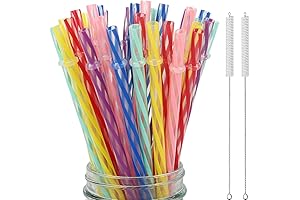 Reusable Plastic Straws Fit for Mason Jars