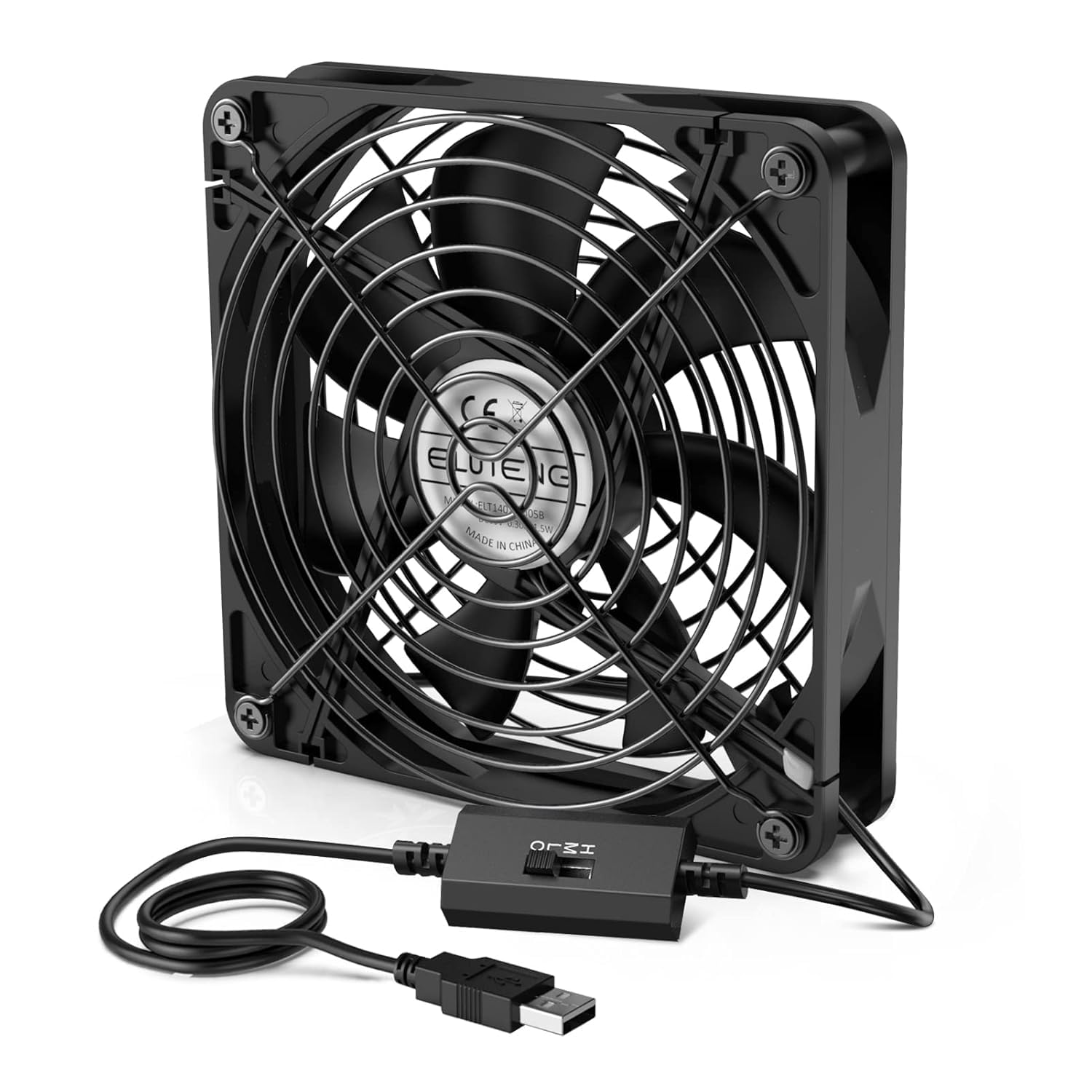 140mm USB Fan with 3 Speed 5V Powered Case Fan 1500PRM Portable Cooling Fan Suitable for Tablet TV Receiver Router DVR Play Station Xbox Computer and More