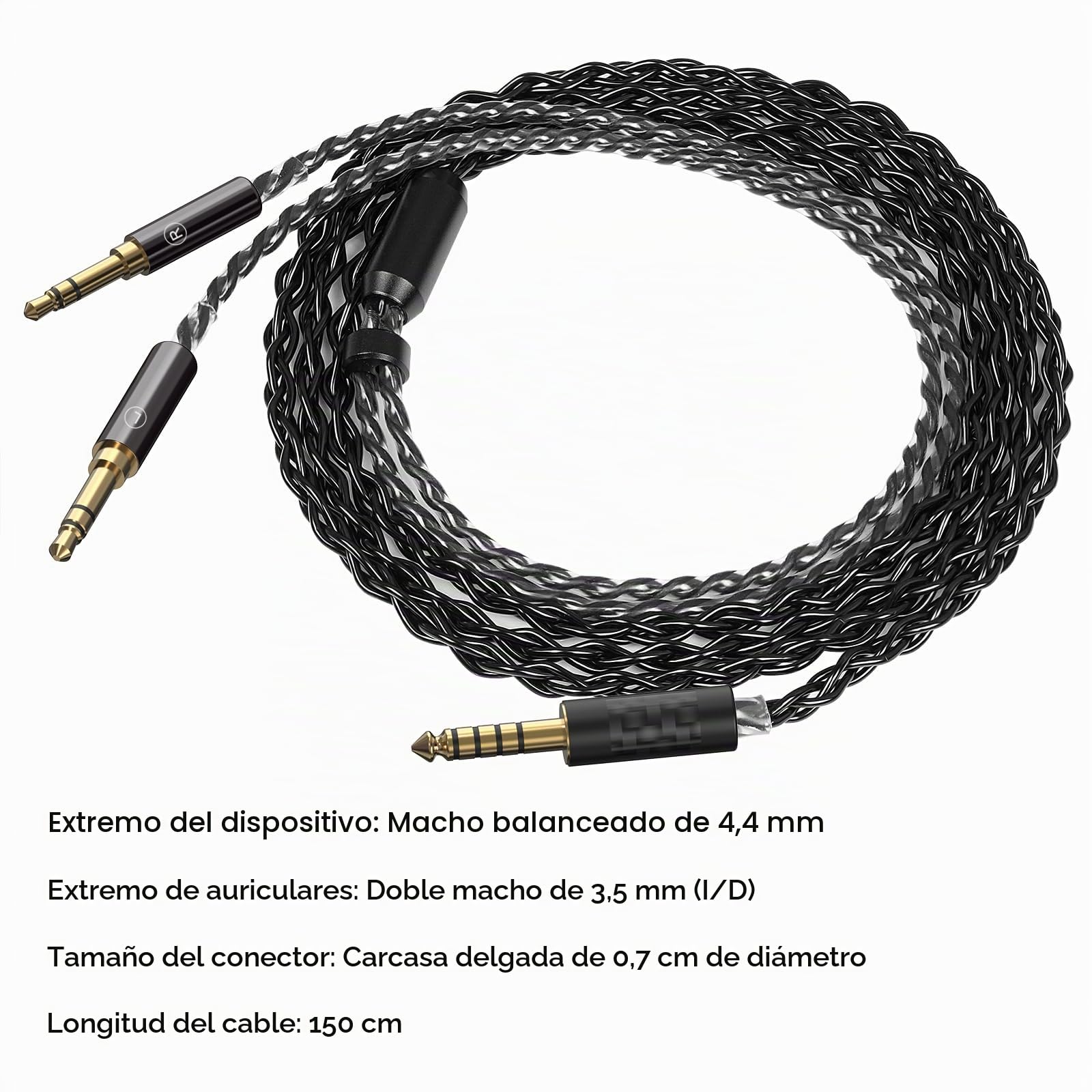 Linkidea Cable 6N OCC 4,4 mm a doble 3,5 mm para HIFIMAN Sundara