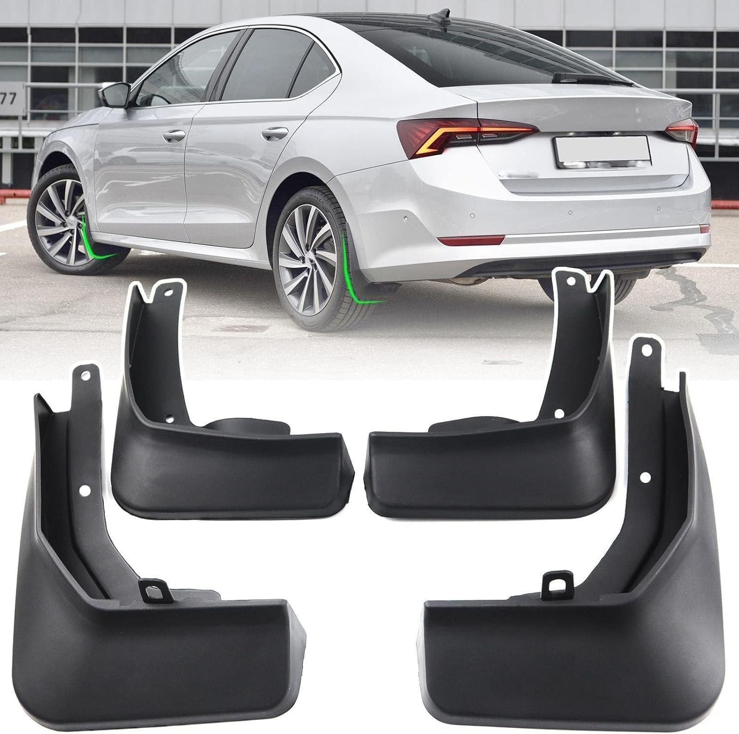 RESKIU 4PCS Mud Flaps for Octavia NX A8 RS 2020-2022, Splashproof No Drill Easy Install Front Rear Wheel Protection Fender Mudflaps All-Weather Splash Guards