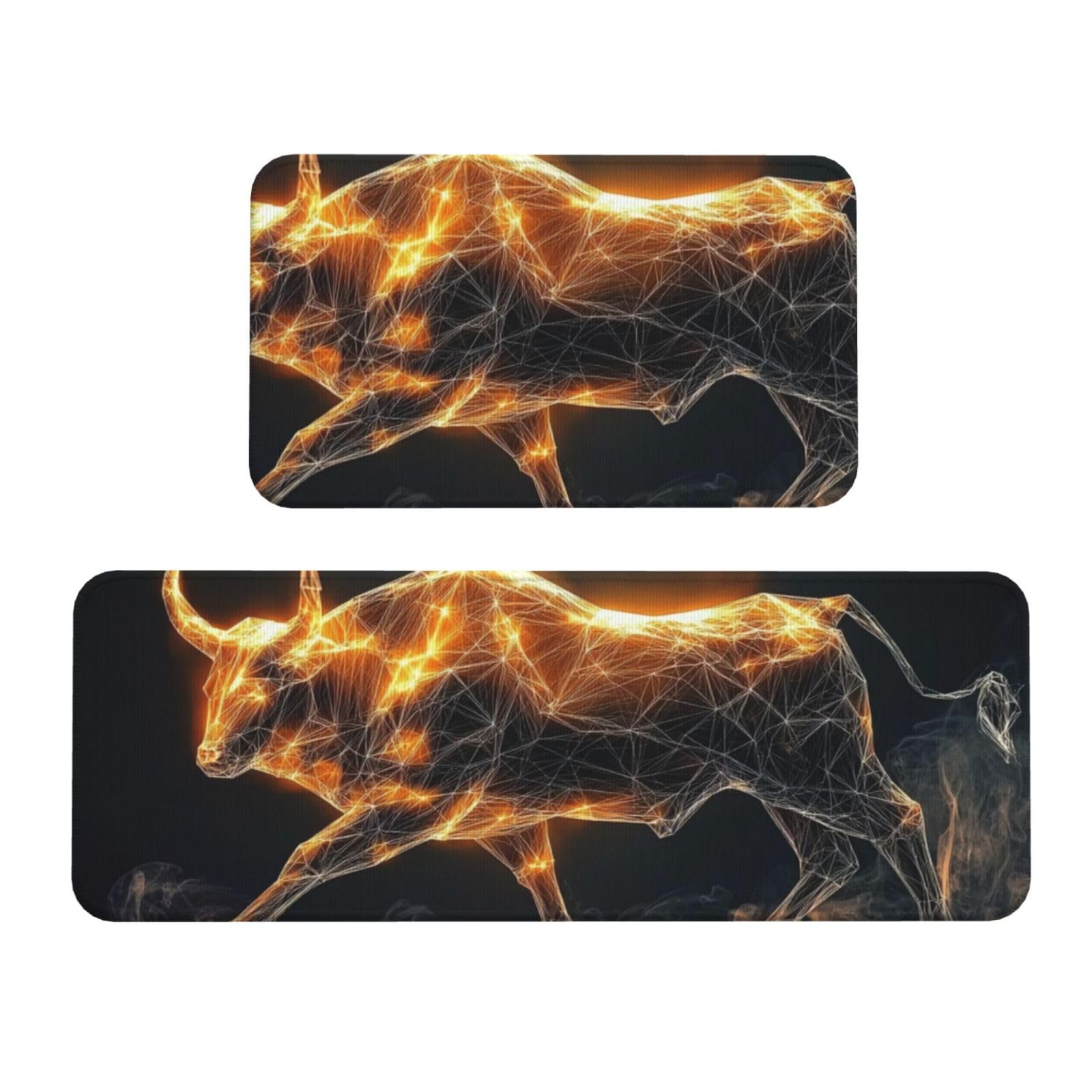 Tapetes de cocina antideslizantes con diseño de toro brillante para dar vida a tu hogar