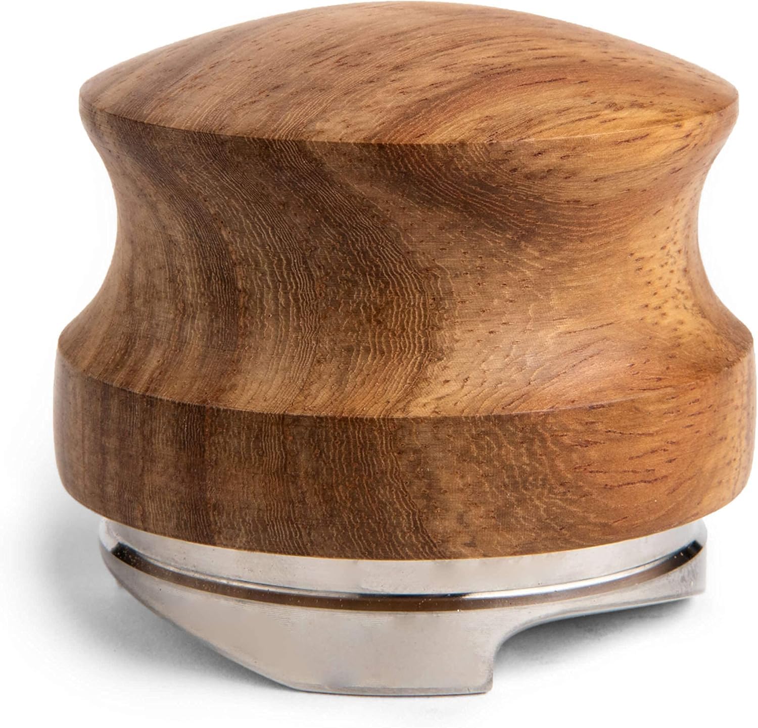 Distributor (51 mm) zur Extraktion des Kaffeepucks - Kaffeeverteiler für Siebträger mit Einstellbarer Höhe I Leveler aus Edelstahl und Holz-inkl. Ablage I Tamper (58 mm)