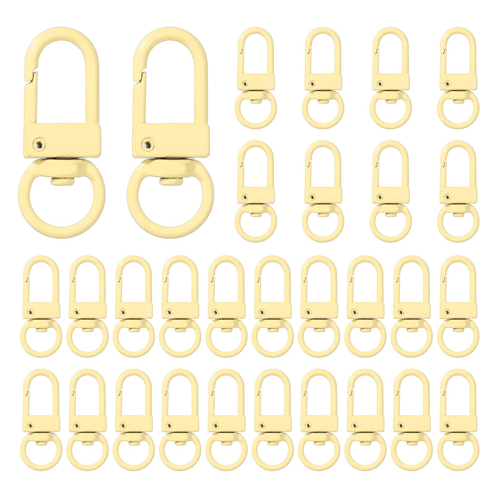 Fermoirs mousquetons en métal beige pour sécuriser vos porte-clés et sacs