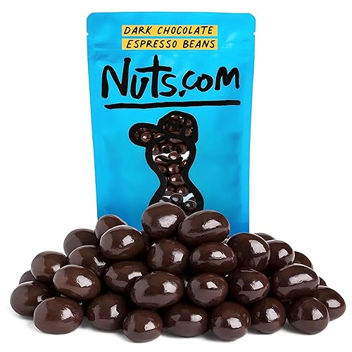 Nuts.com Grano espresso cubierto de chocolate negro - Gran aperitivo para adultos y niños, buena fuente de antioxidantes y cafeína - Para oficina,