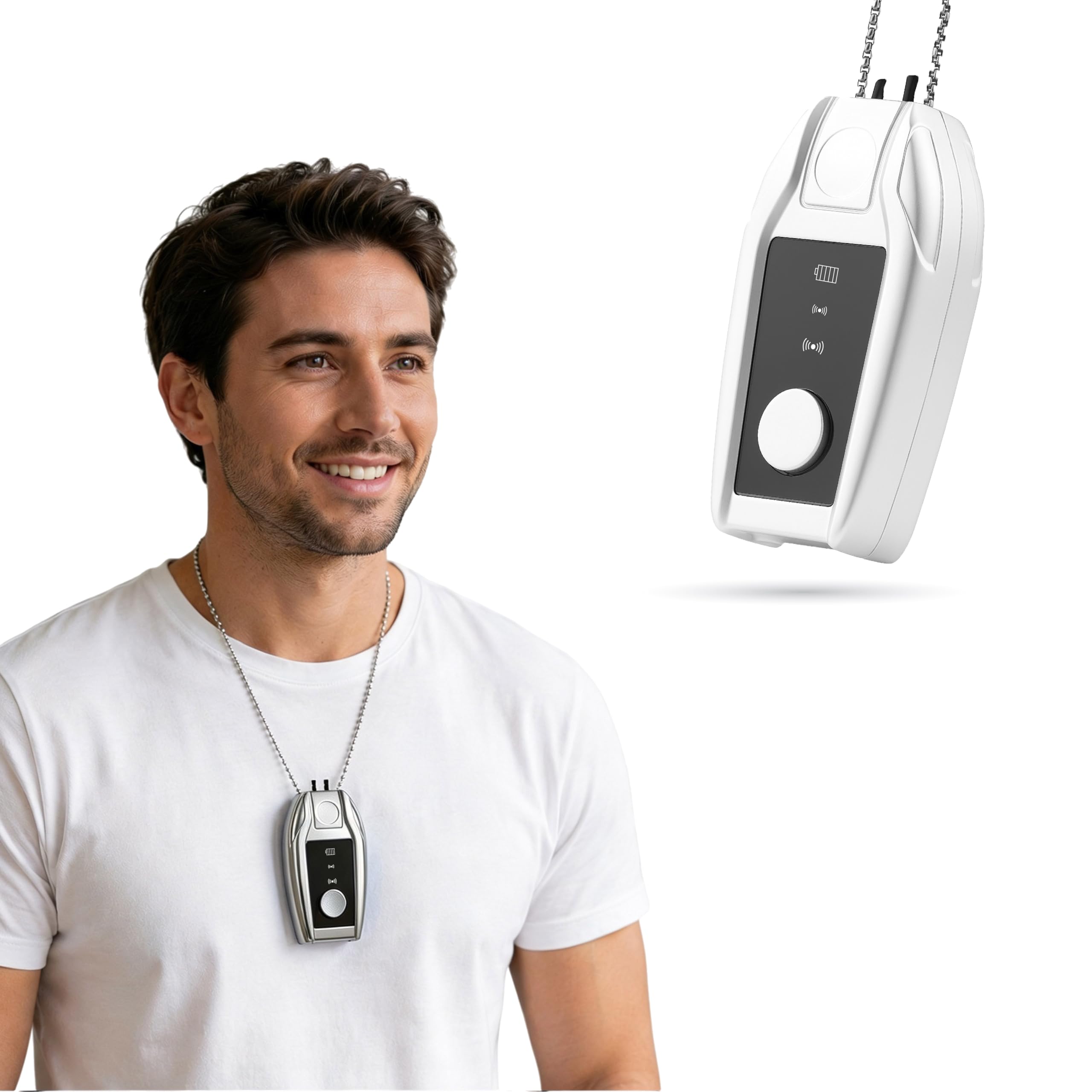 LOCUS Wearable And Portable Filterless Air Purifier | 999 Percent Pollutant Removal | Fights Against Dust And Smoke Allergy | 55Hr Battery (Silver)-image-20