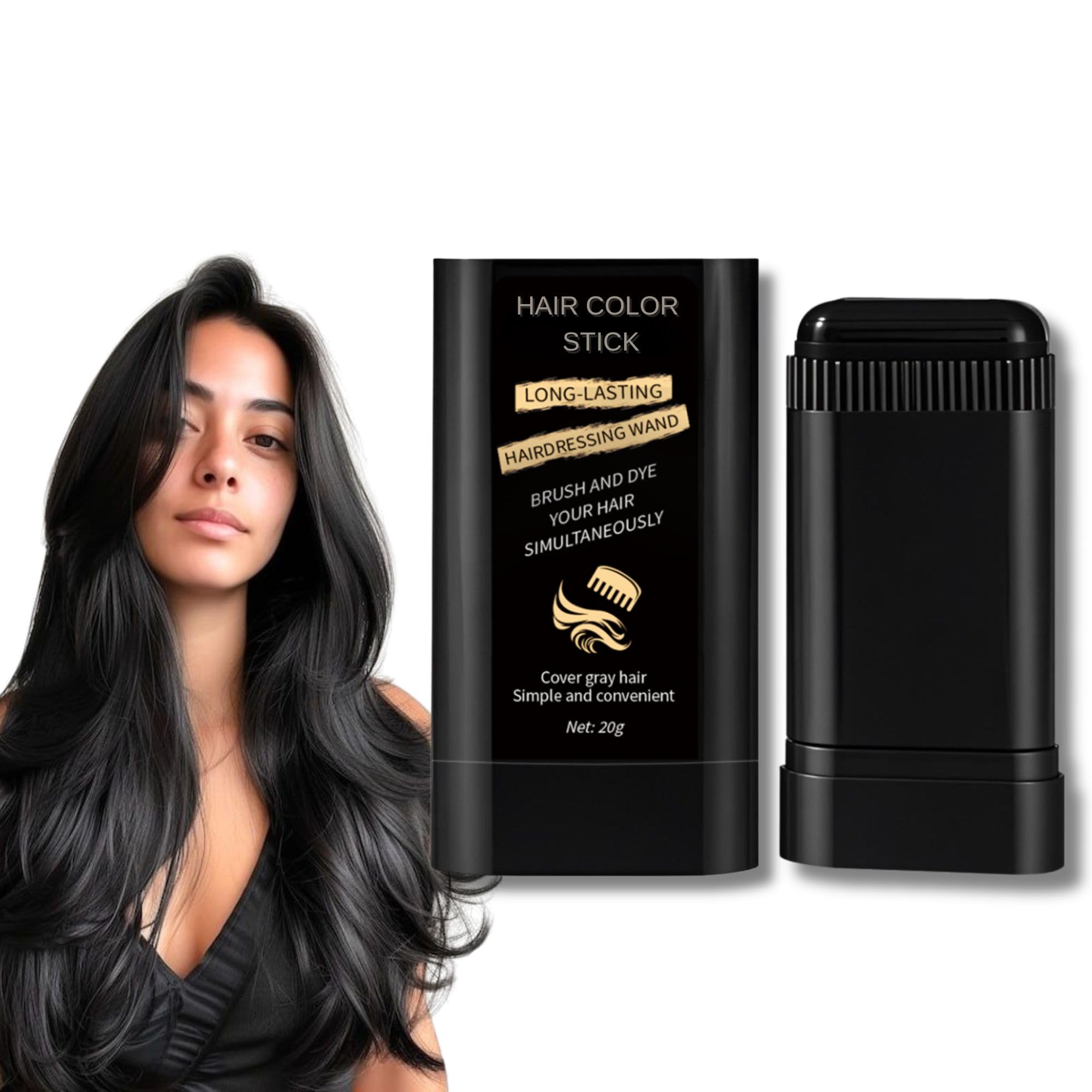 New Hair Color Comb Stick for Men & Women – Waterproof & Sweat-Proof Grey Hair Coverage – Easy Application, Natural Color, Safe Formula – Instant Touch-Up for Fuller, Denser Look – 20g (Hair Color Stick 20gm - Balck)-image-37